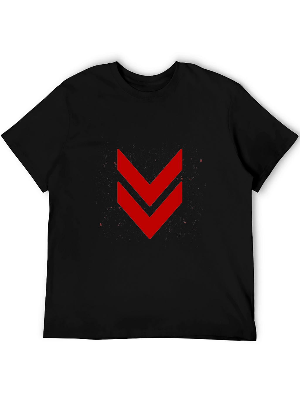 Modern Black Tee with Red Chevron Design