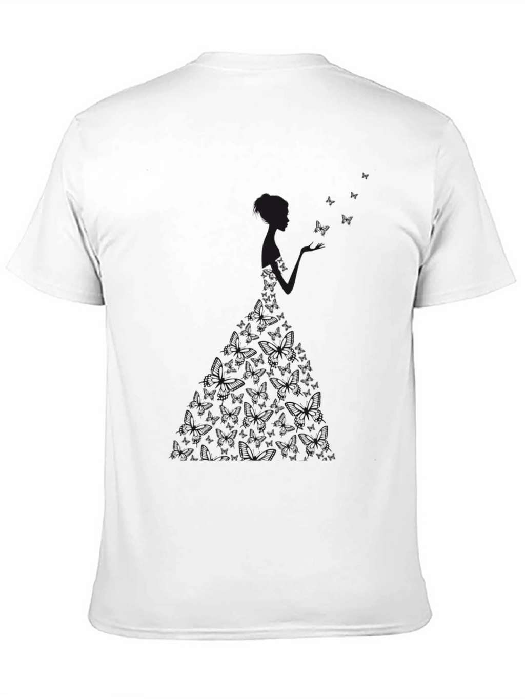 Butterfly Dress Graphic Black Tee