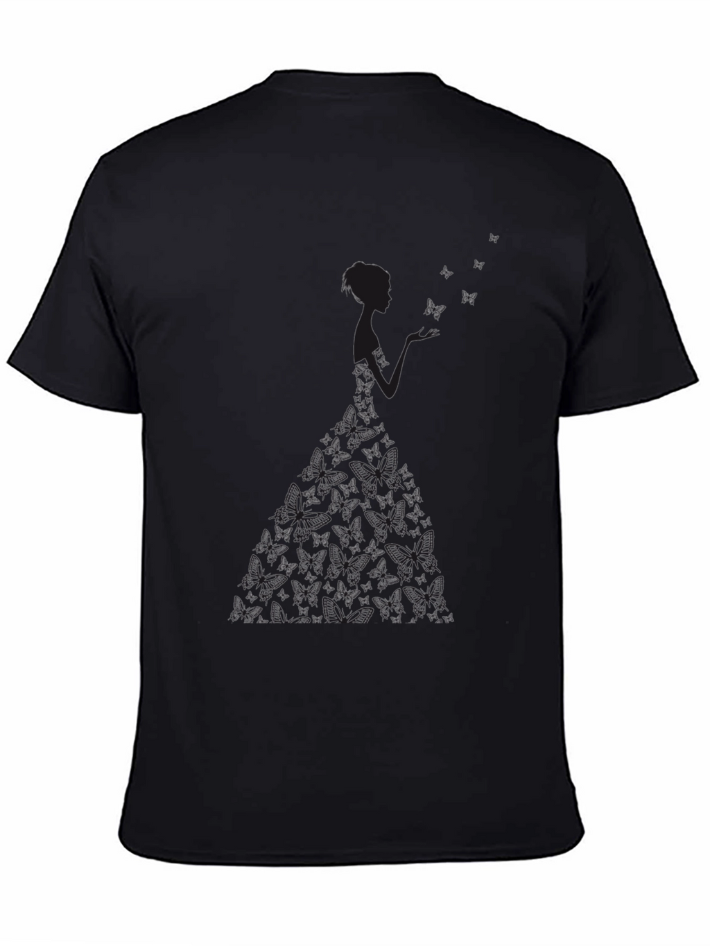 Butterfly Dress Graphic Black Tee