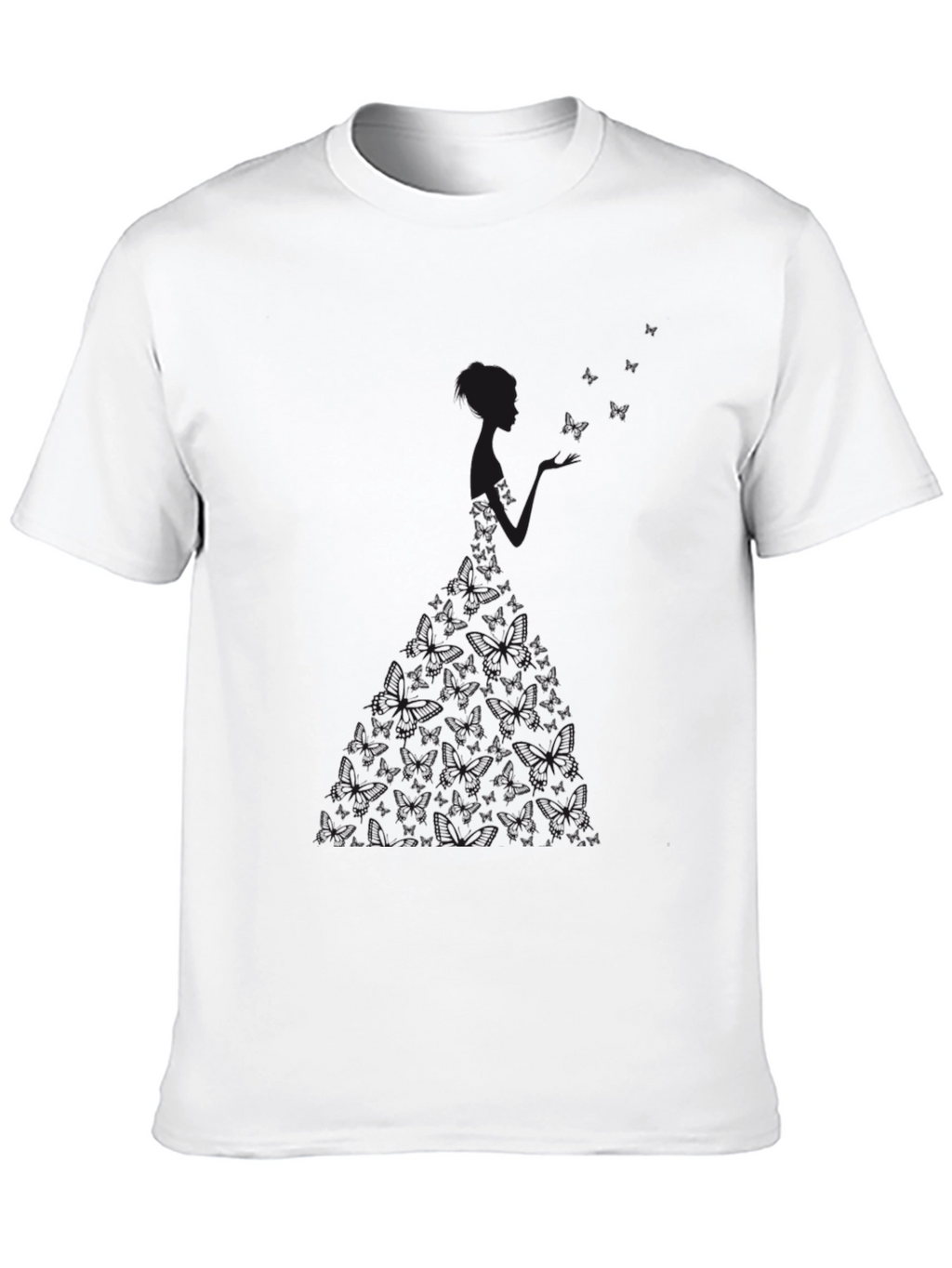 Butterfly Dress Graphic Black Tee