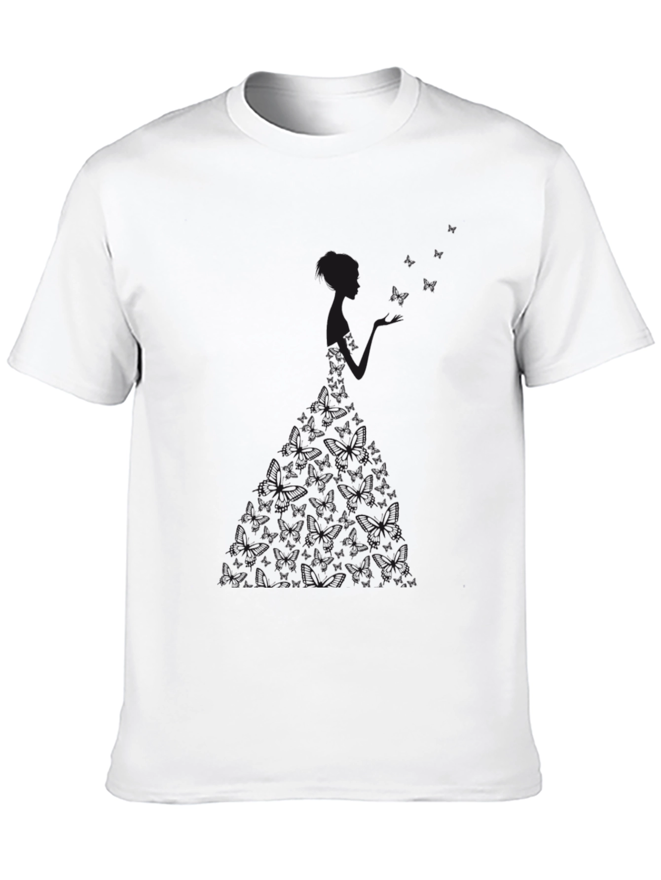 Butterfly Dress Graphic Black Tee