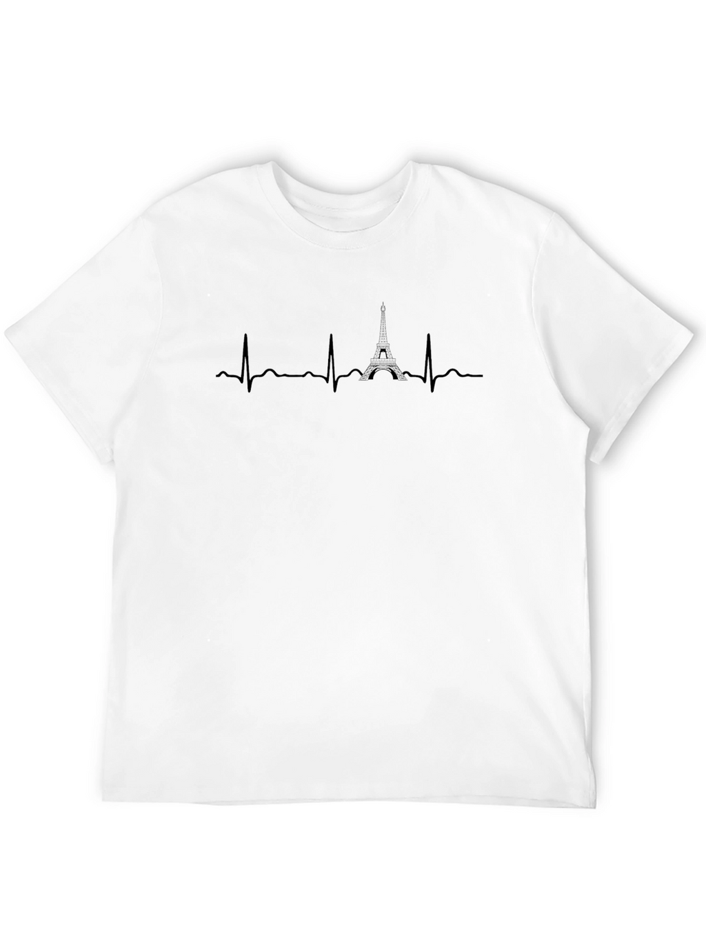 Paris Heartbeat T-Shirt - Eiffel Tower Pulse Tee