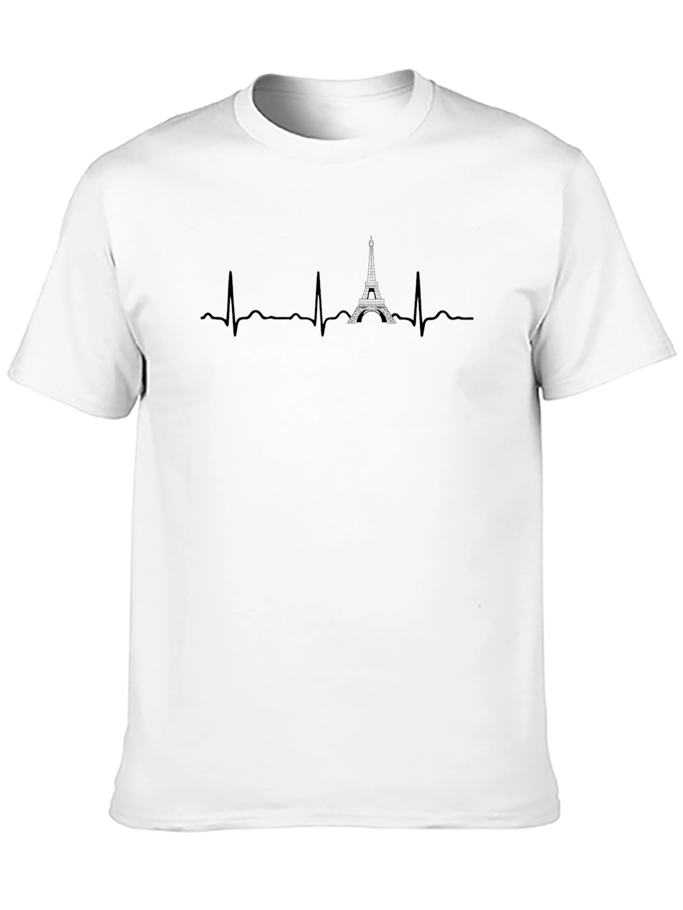 Paris Heartbeat T-Shirt - Eiffel Tower Pulse Tee
