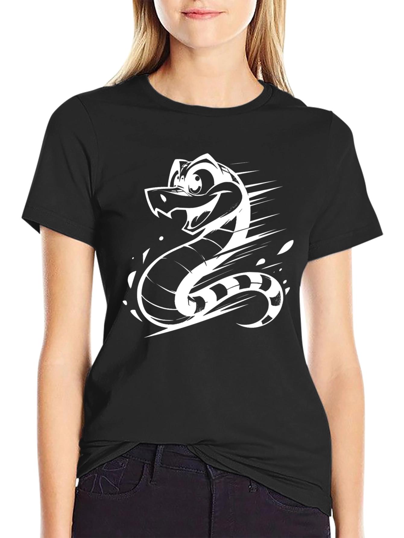 Cartoon Snake Graphic T-Shirt