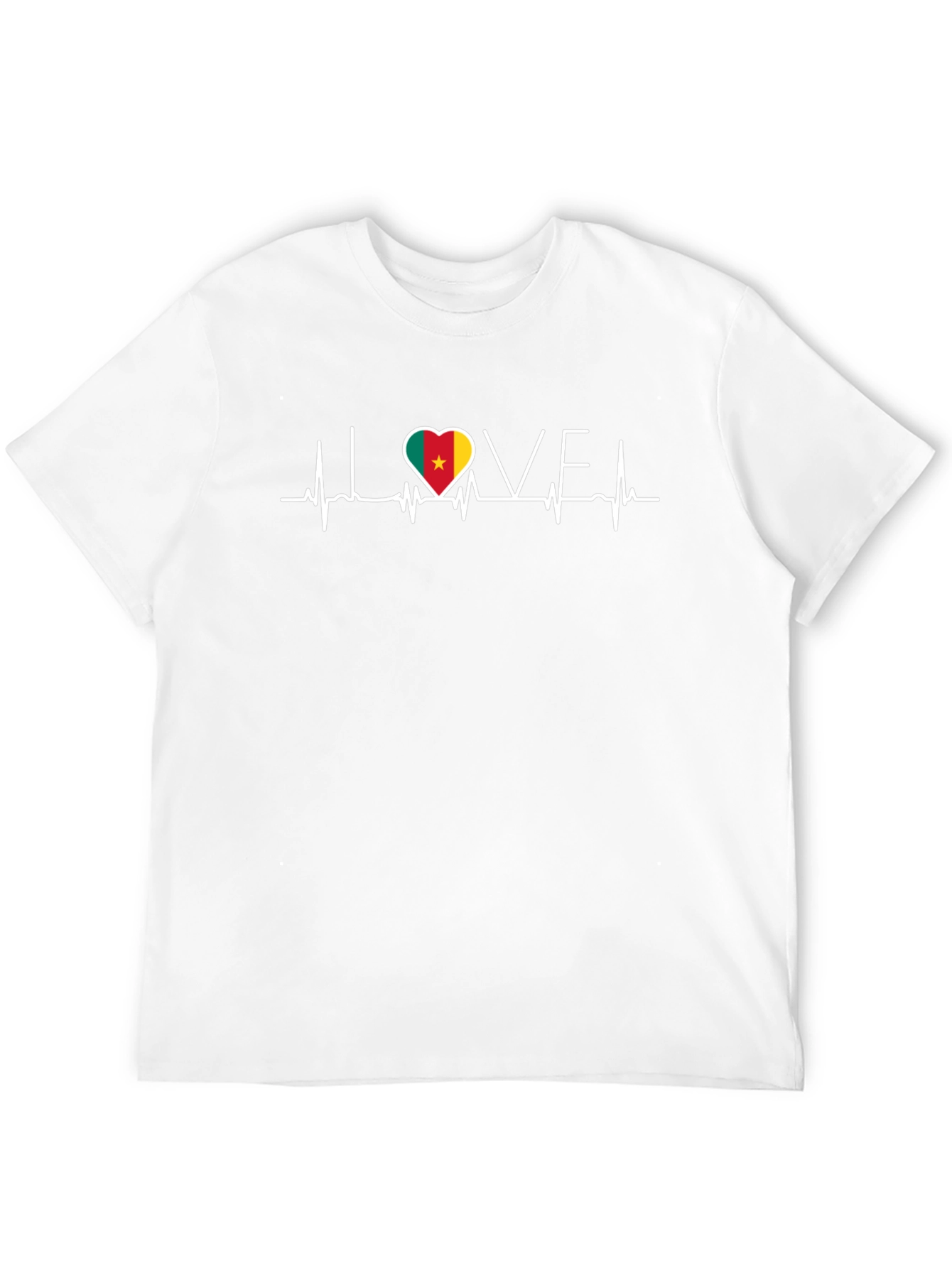 Love Cameroon Heartbeat T-Shirt - Black