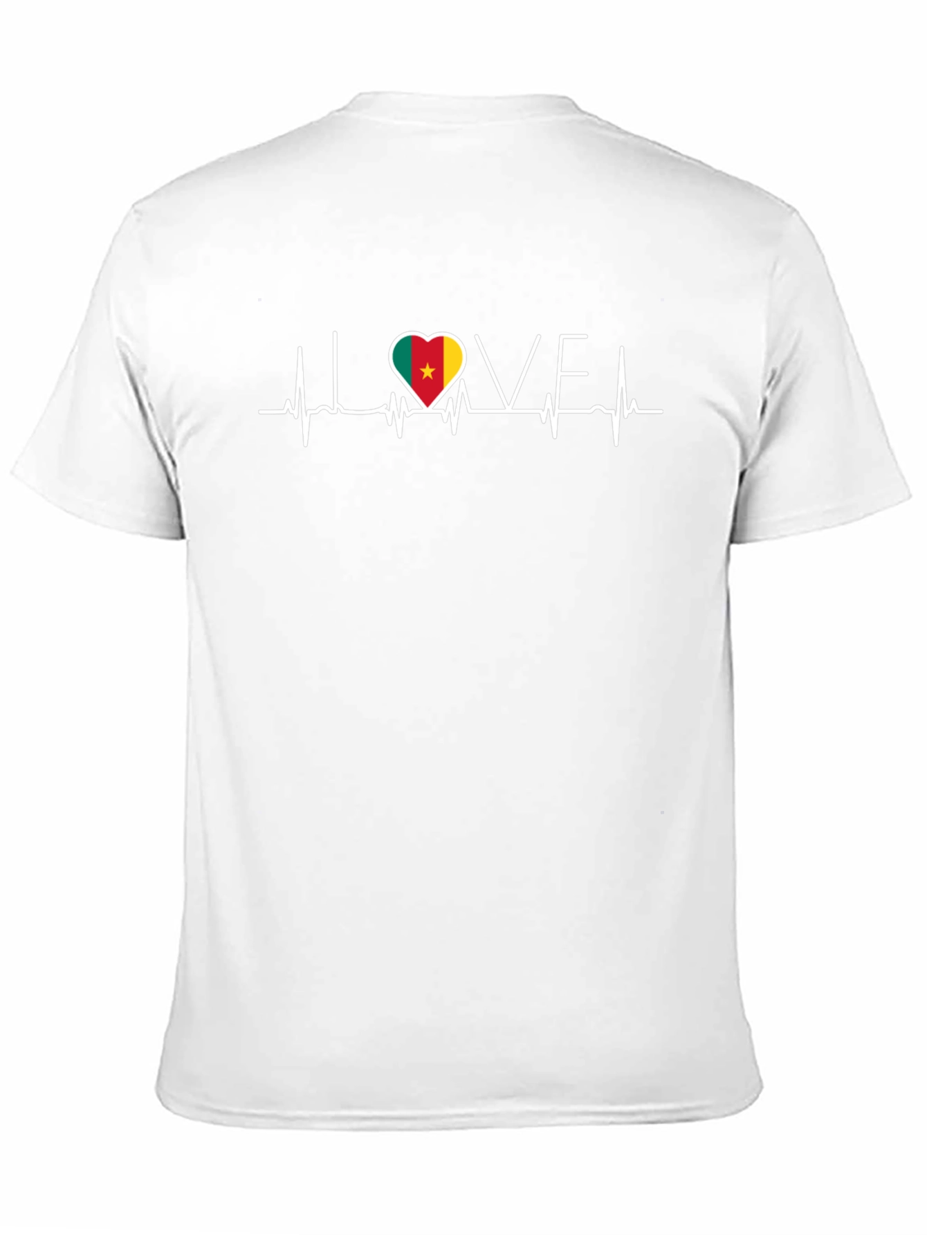 Love Cameroon Heartbeat T-Shirt - Black