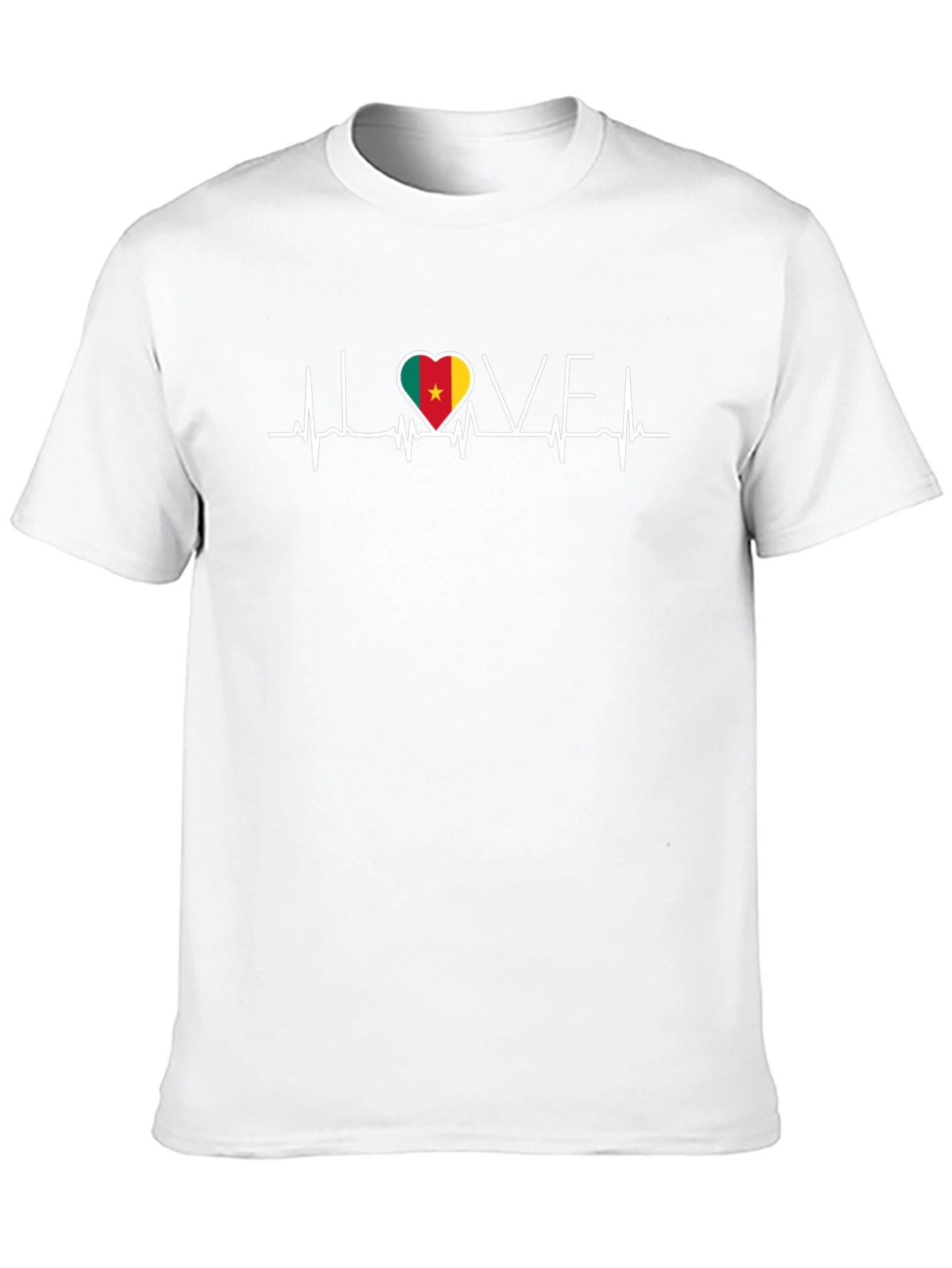 Love Cameroon Heartbeat T-Shirt - Black