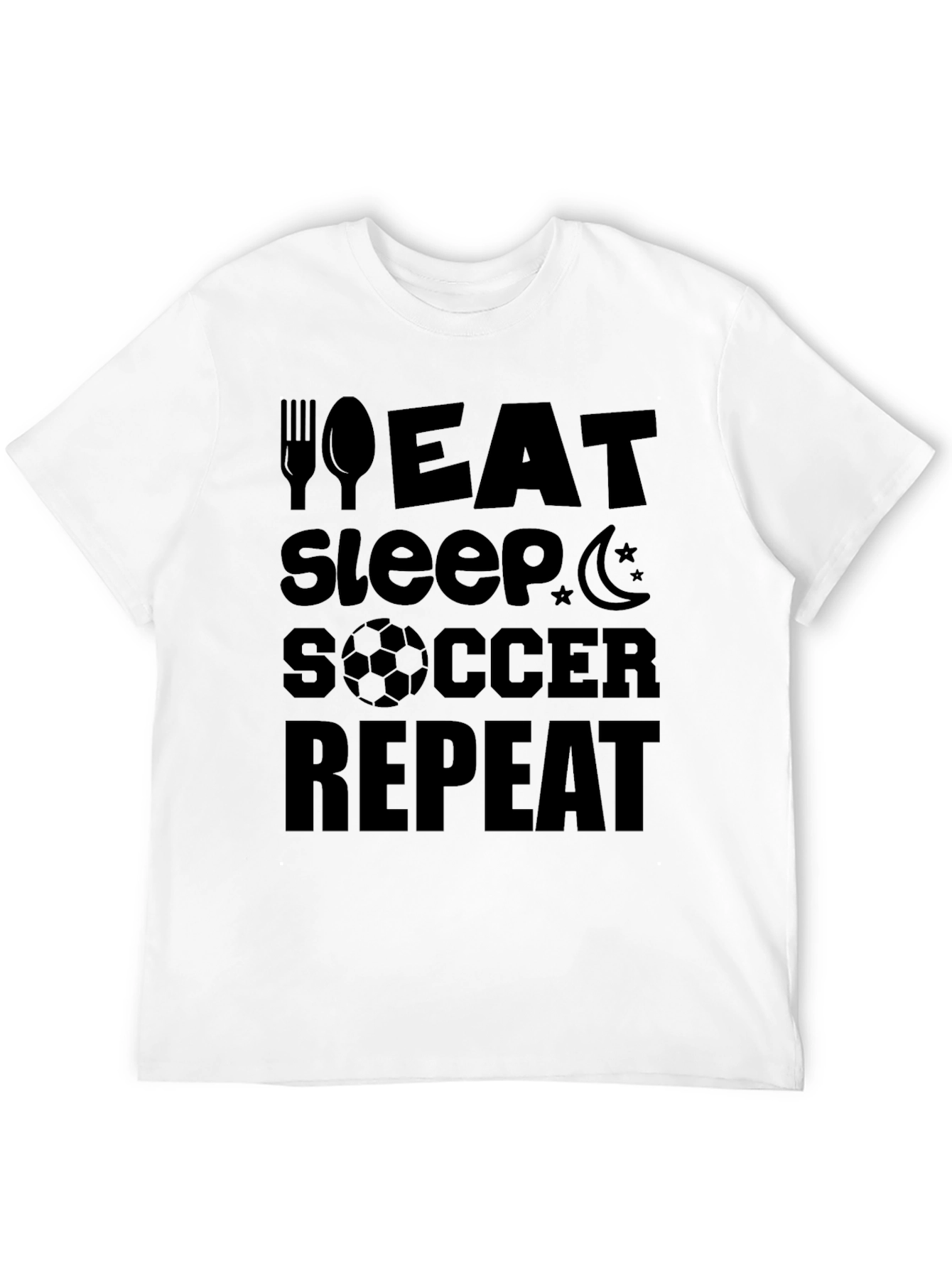 Eat Sleep Soccer Repeat Graphic Tee - Black