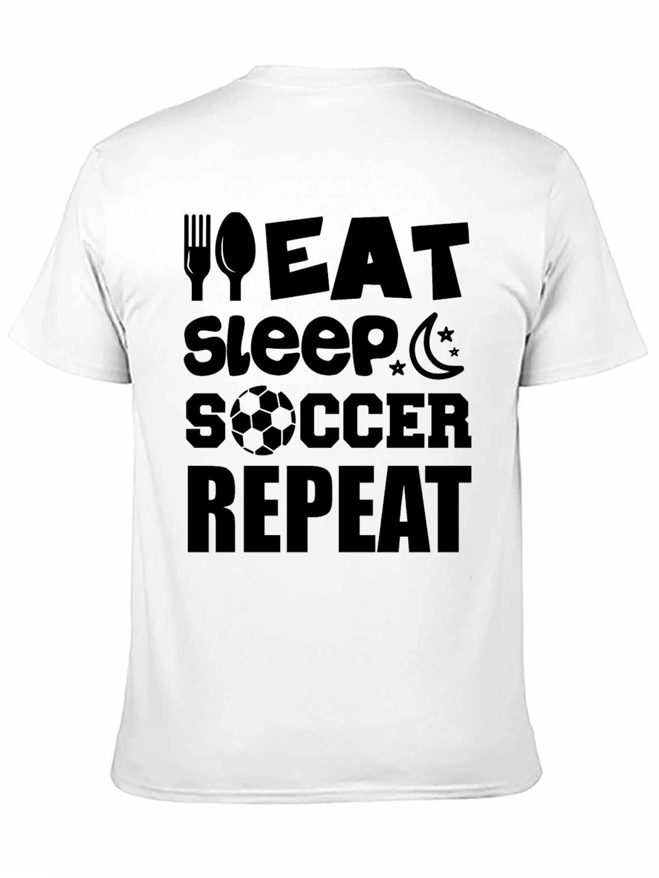 Eat Sleep Soccer Repeat Graphic Tee - Black
