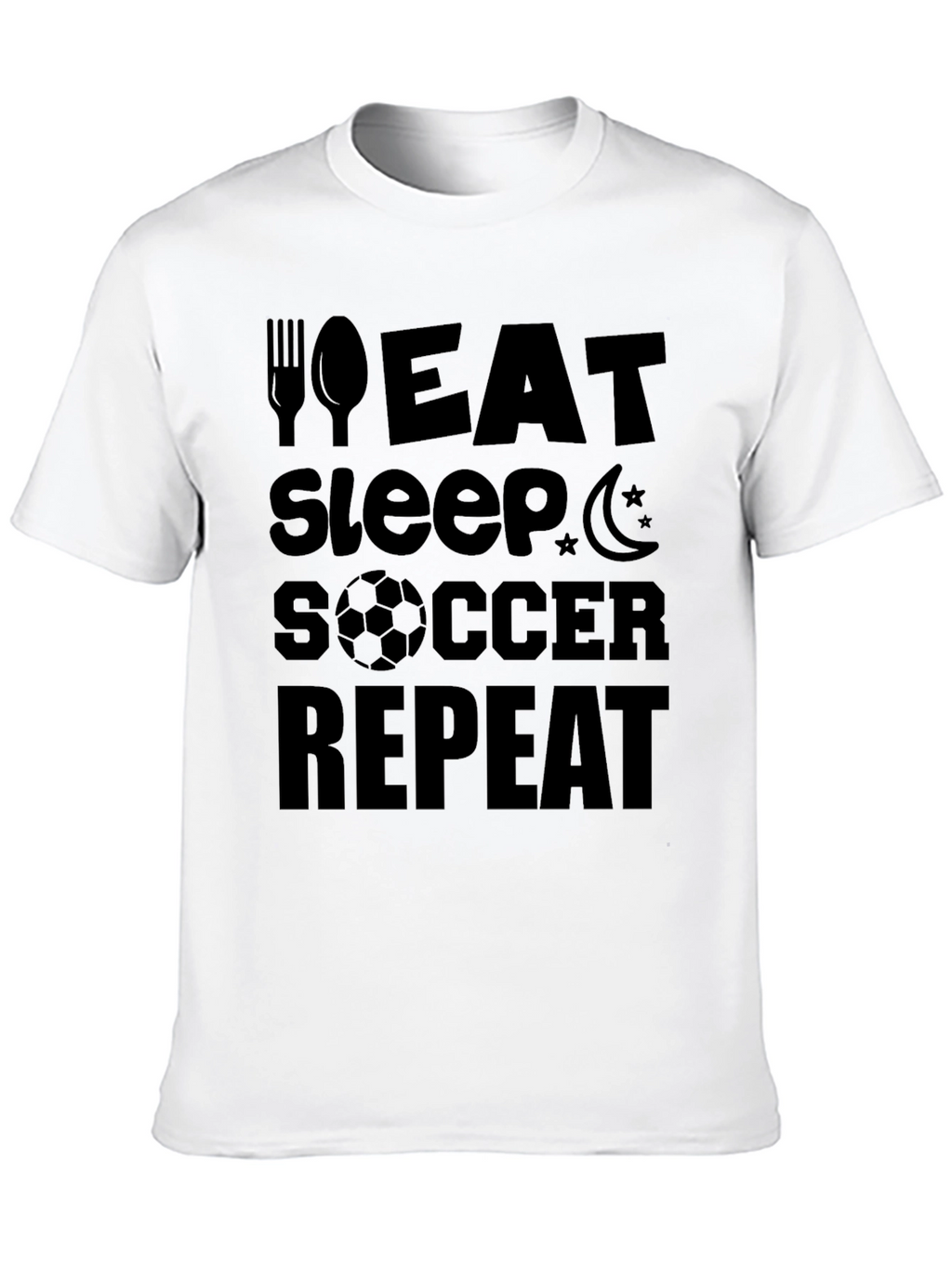 Eat Sleep Soccer Repeat Graphic Tee - Black