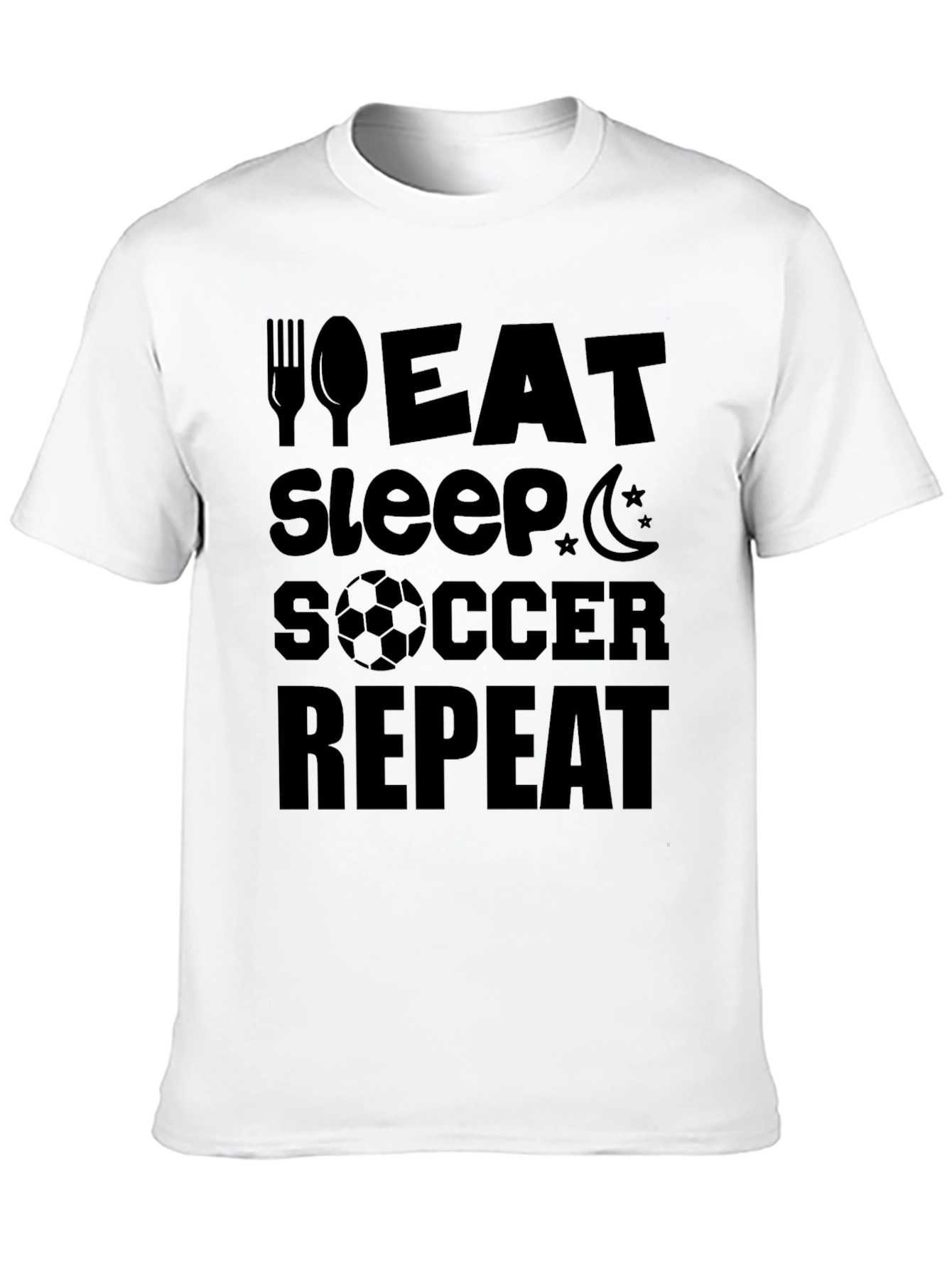 Eat Sleep Soccer Repeat Graphic Tee - Black