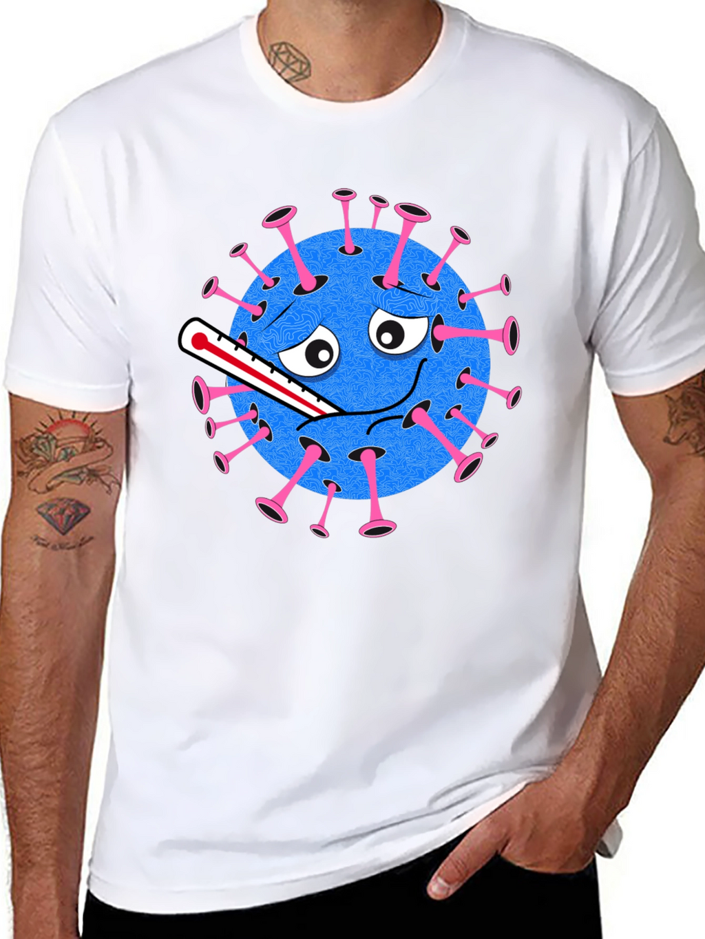 Novelty Virus Graphic Tee - Unisex Black T-Shirt