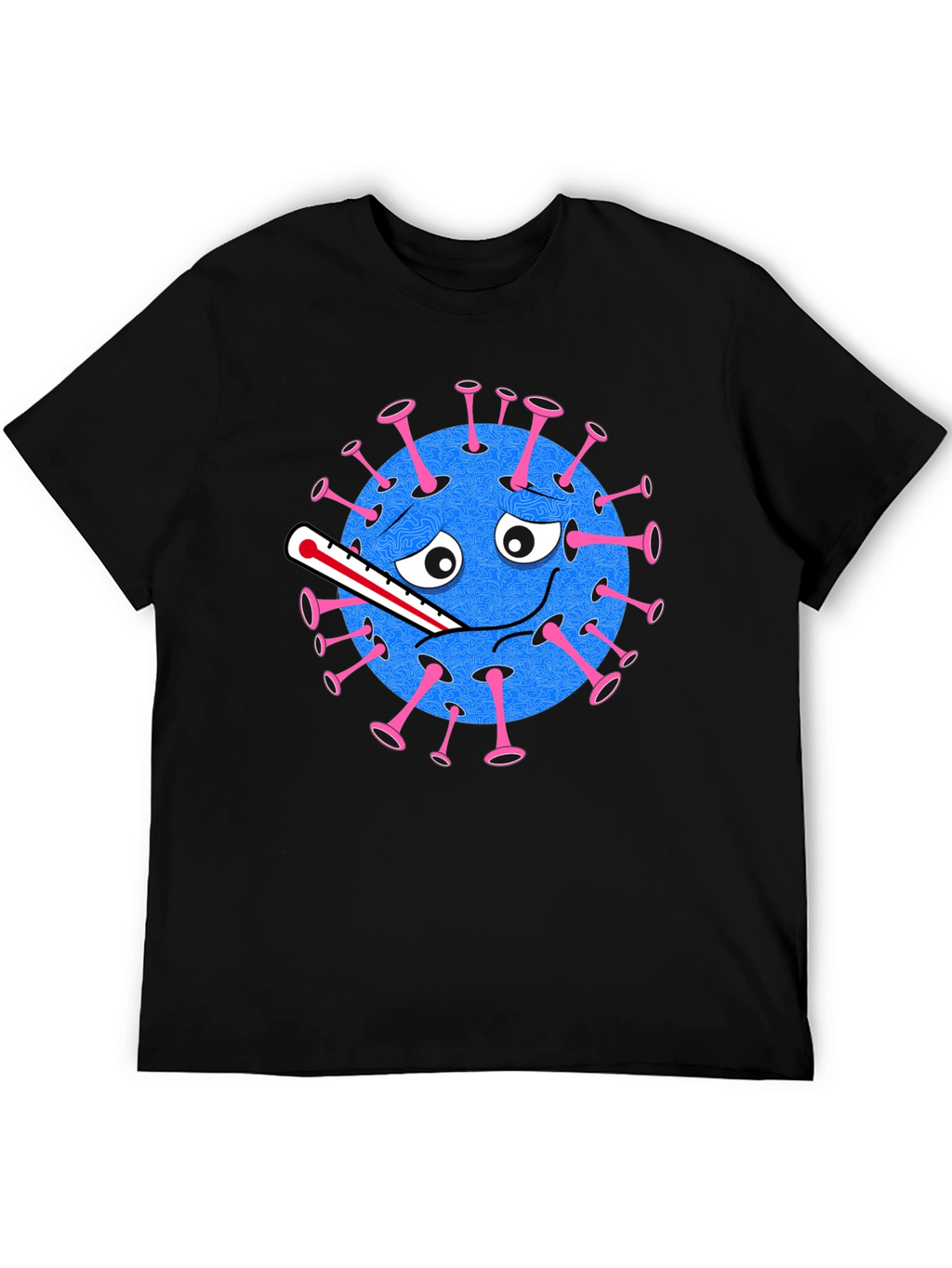 Novelty Virus Graphic Tee - Unisex Black T-Shirt