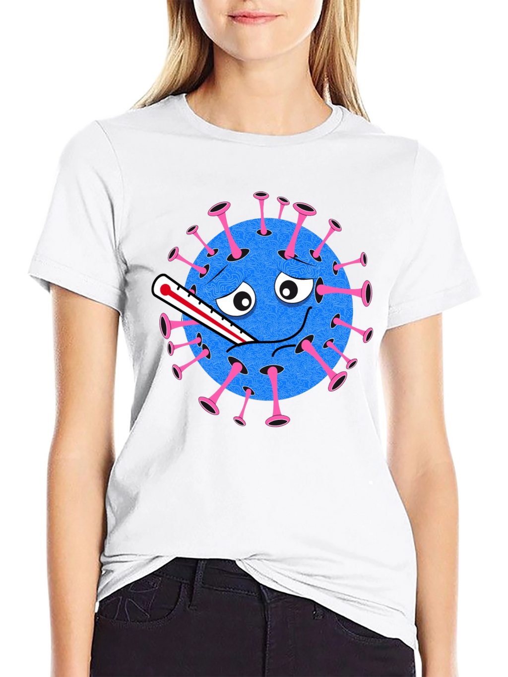 Novelty Virus Graphic Tee - Unisex Black T-Shirt