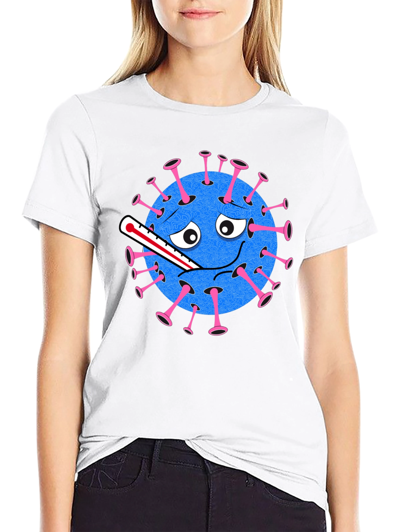 Novelty Virus Graphic Tee - Unisex Black T-Shirt