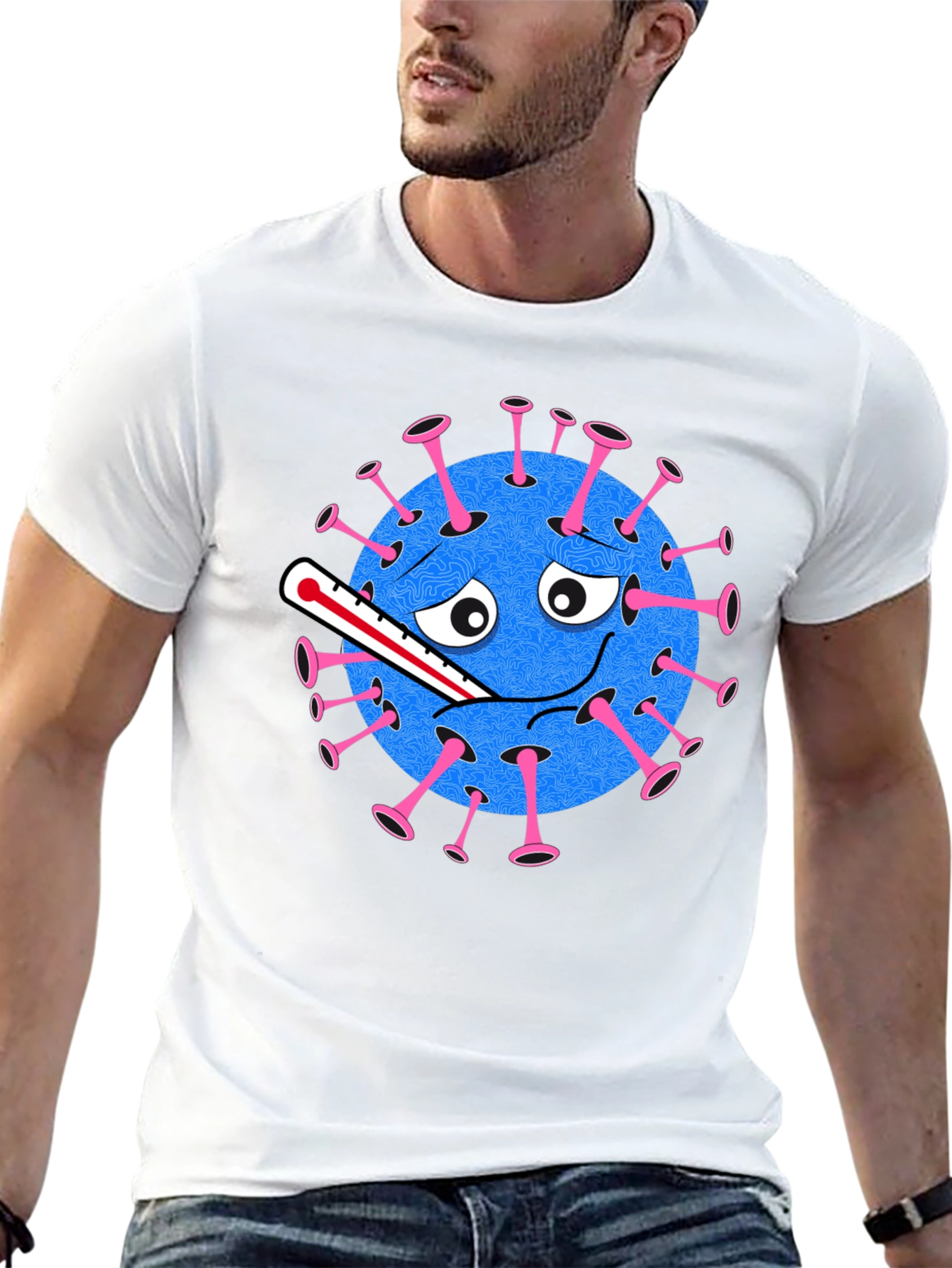 Novelty Virus Graphic Tee - Unisex Black T-Shirt