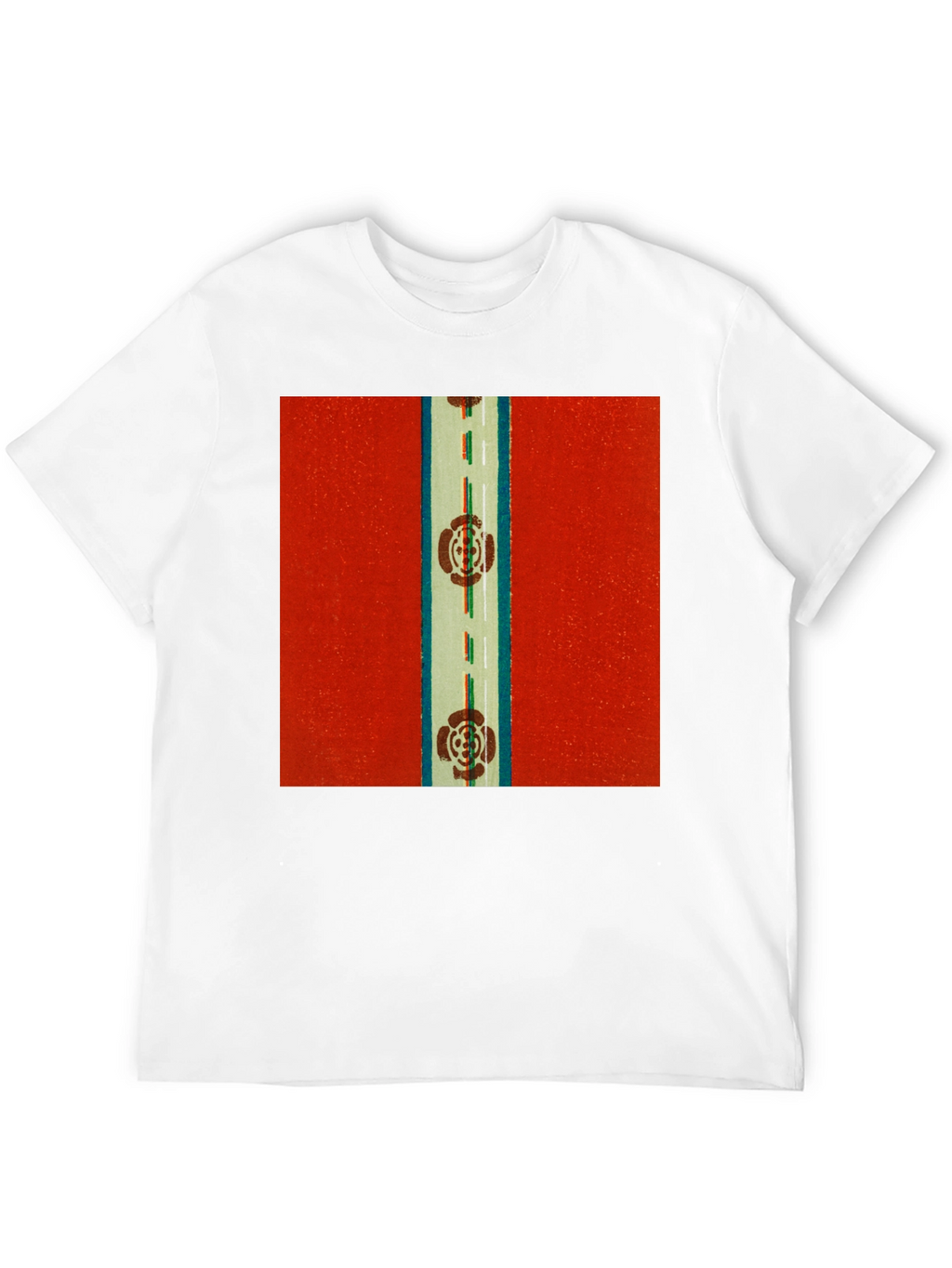 Retro Floral Road Graphic Tee - Classic Style