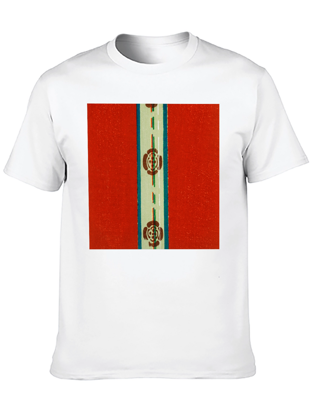 Retro Floral Road Graphic Tee - Classic Style