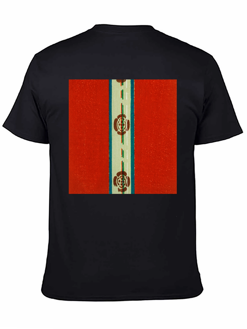 Retro Floral Road Graphic Tee - Classic Style