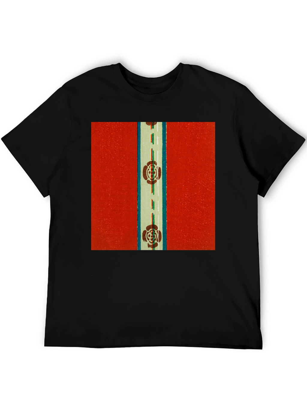 Retro Floral Road Graphic Tee - Classic Style