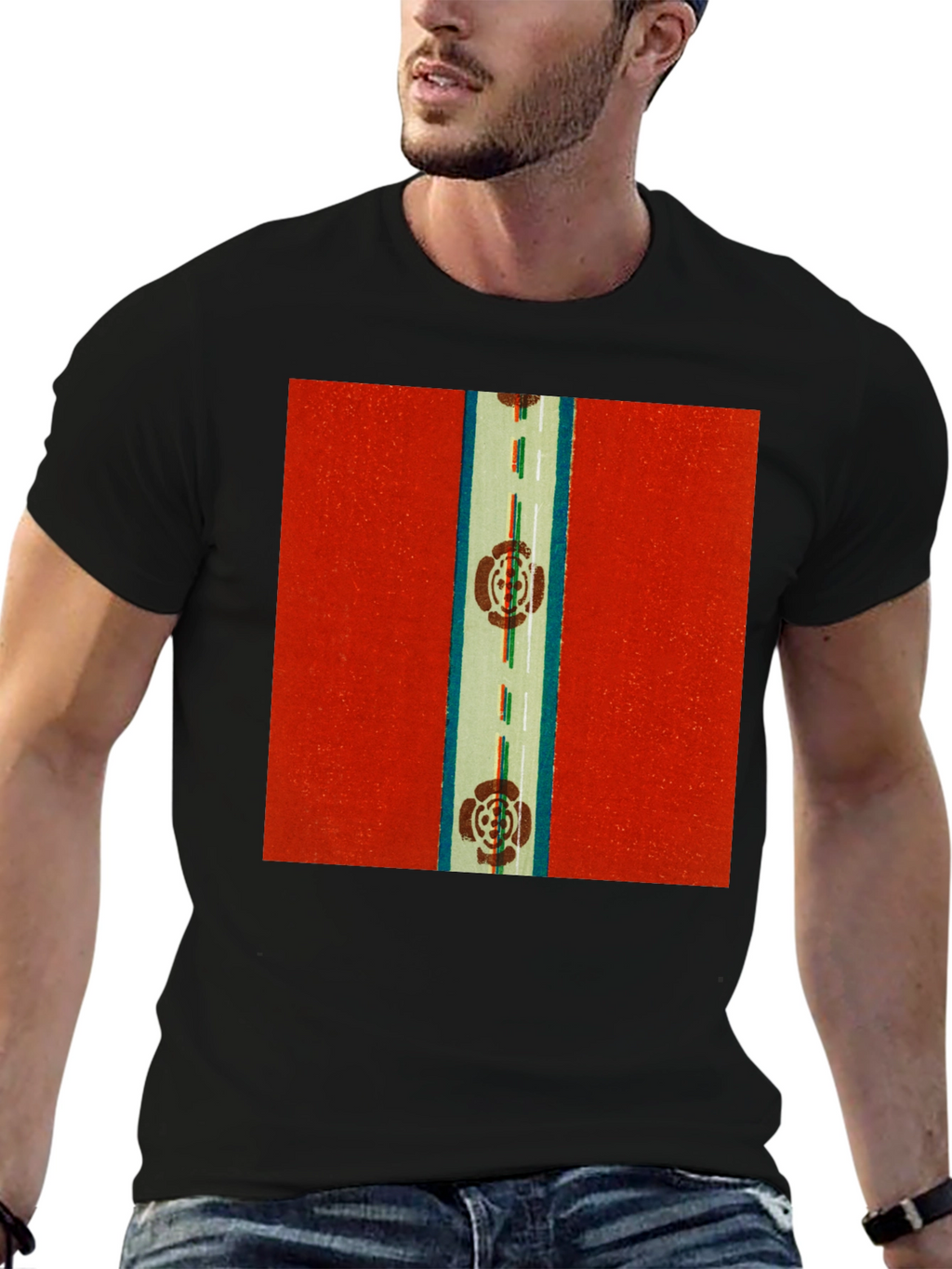 Retro Floral Road Graphic Tee - Classic Style