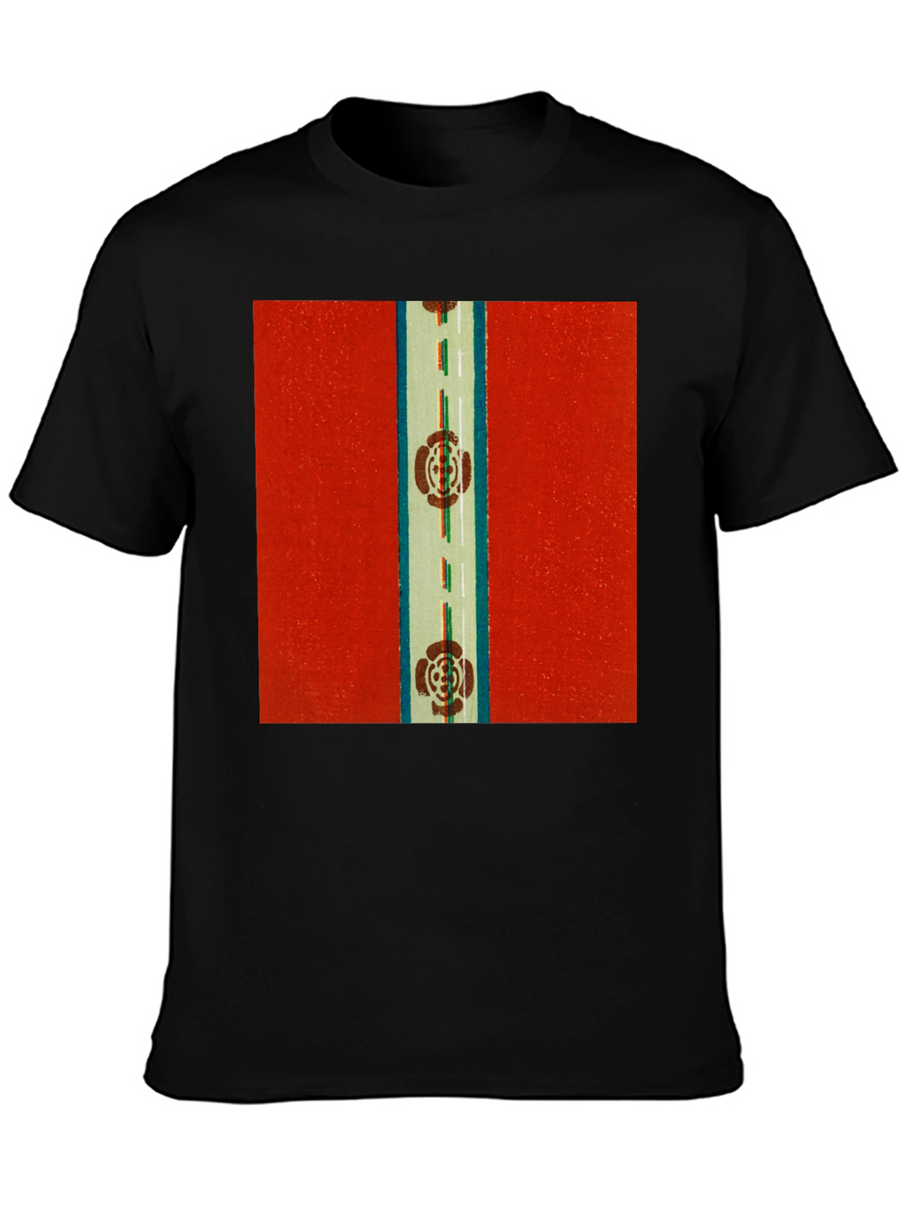 Retro Floral Road Graphic Tee - Classic Style