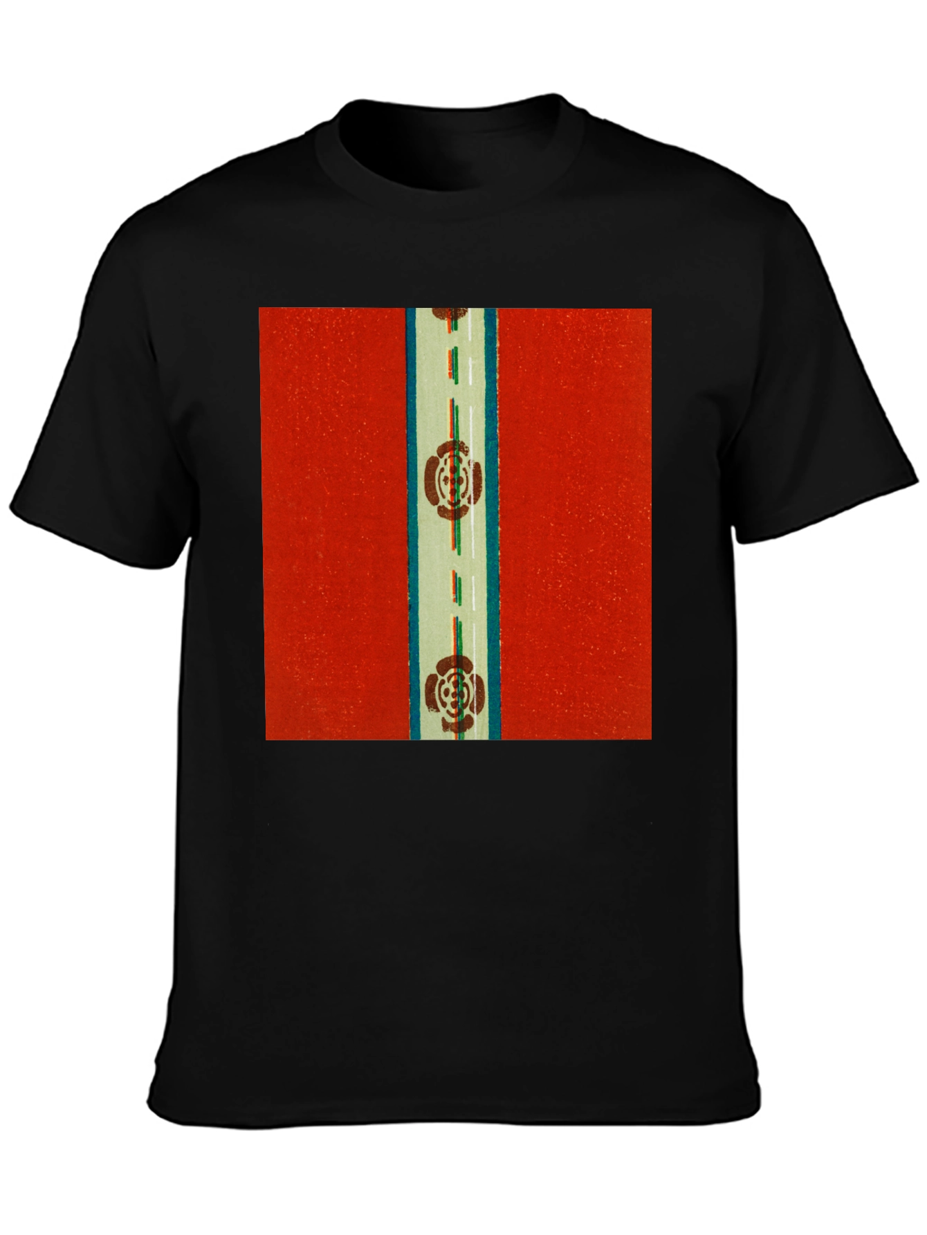 Retro Floral Road Graphic Tee - Classic Style