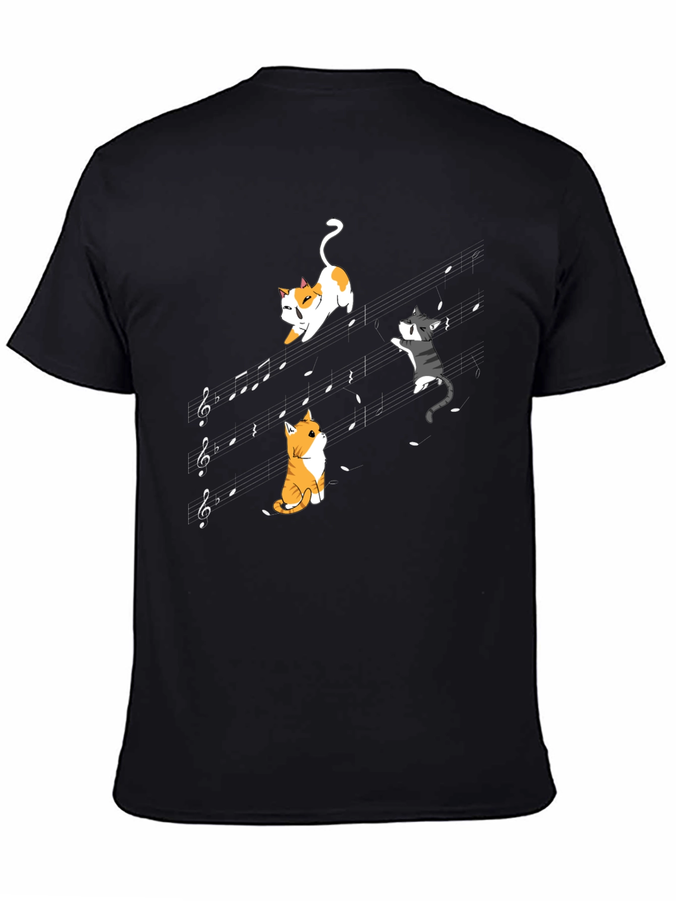 Musical Cats Black T-Shirt