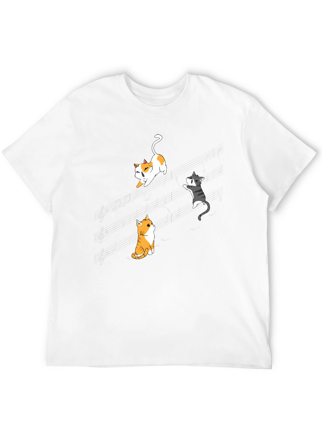 Musical Cats Black T-Shirt