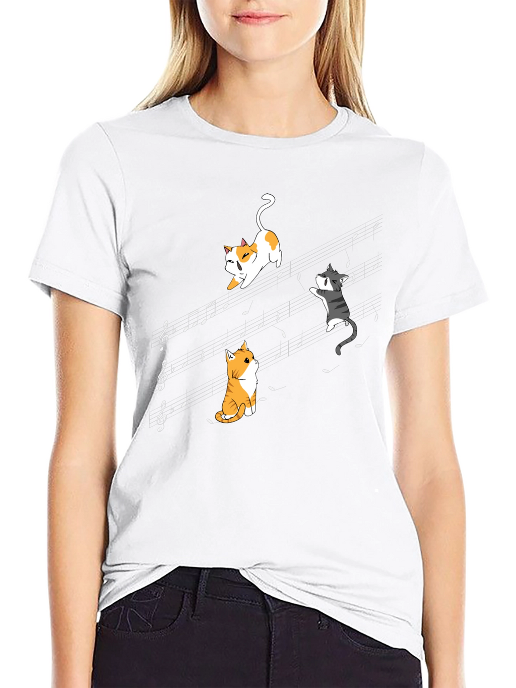 Musical Cats Black T-Shirt