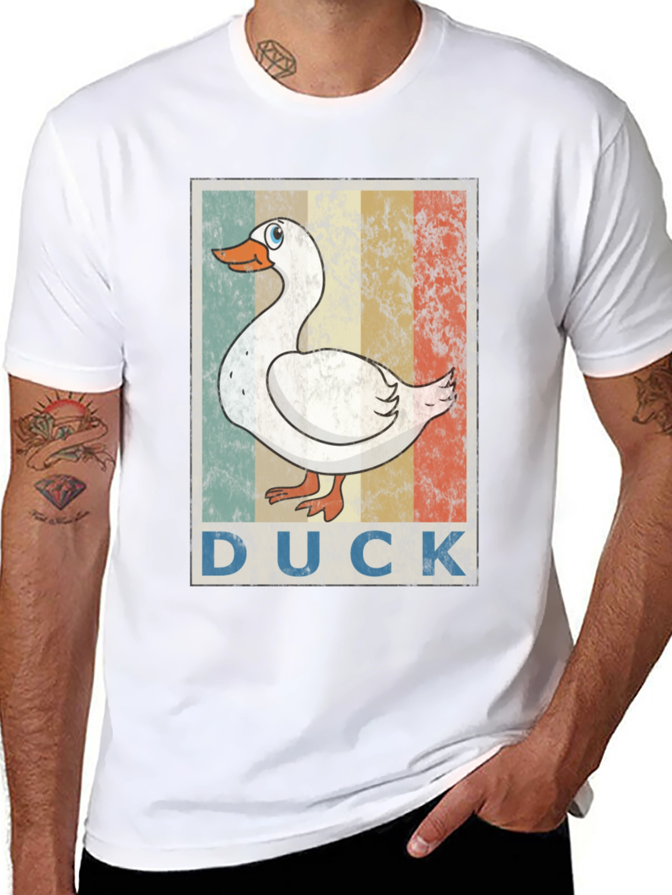 Retro Duck Graphic T-Shirt - Vintage Style Tee