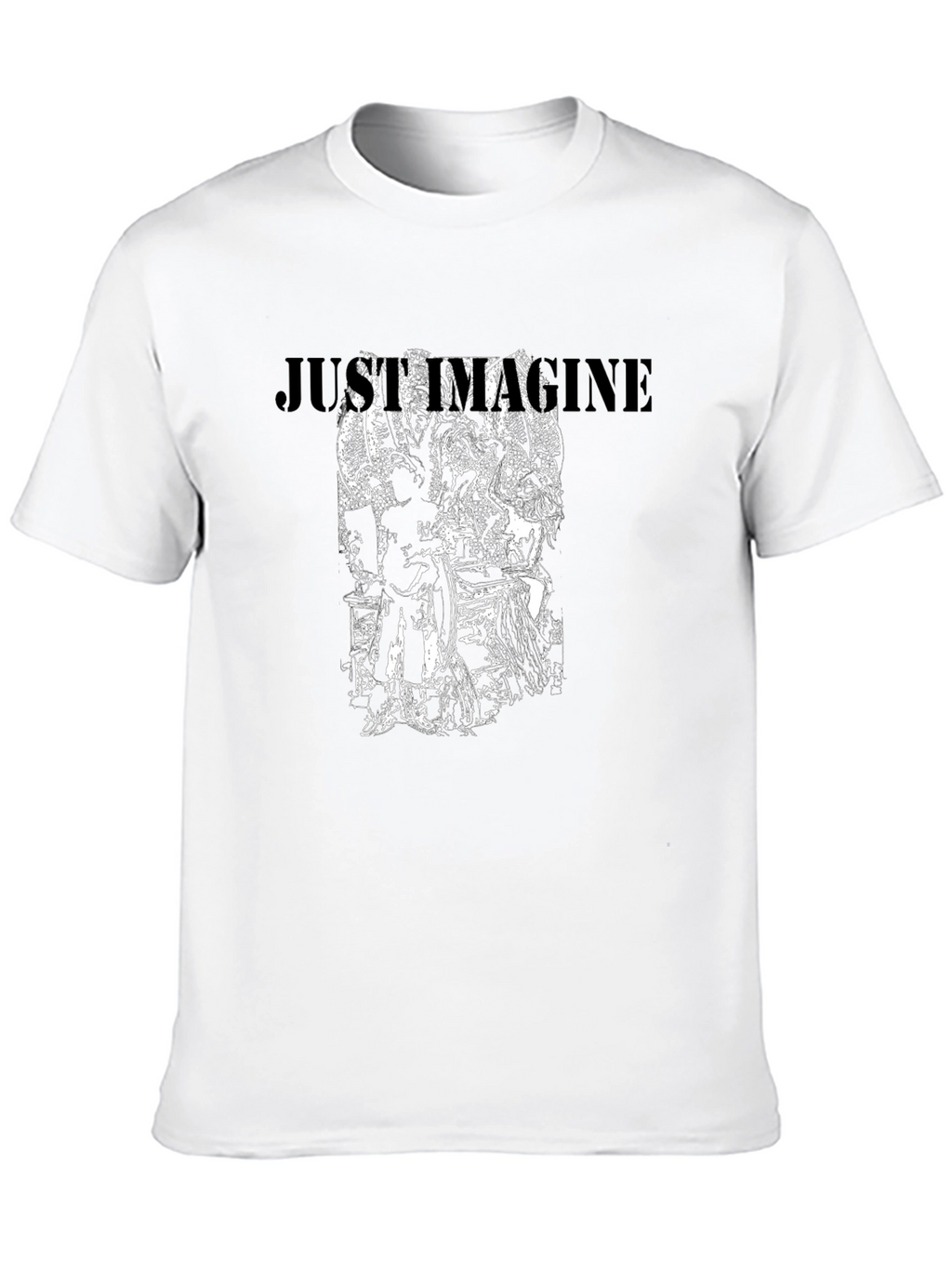 Just Imagine Graphic Print Black T-Shirt