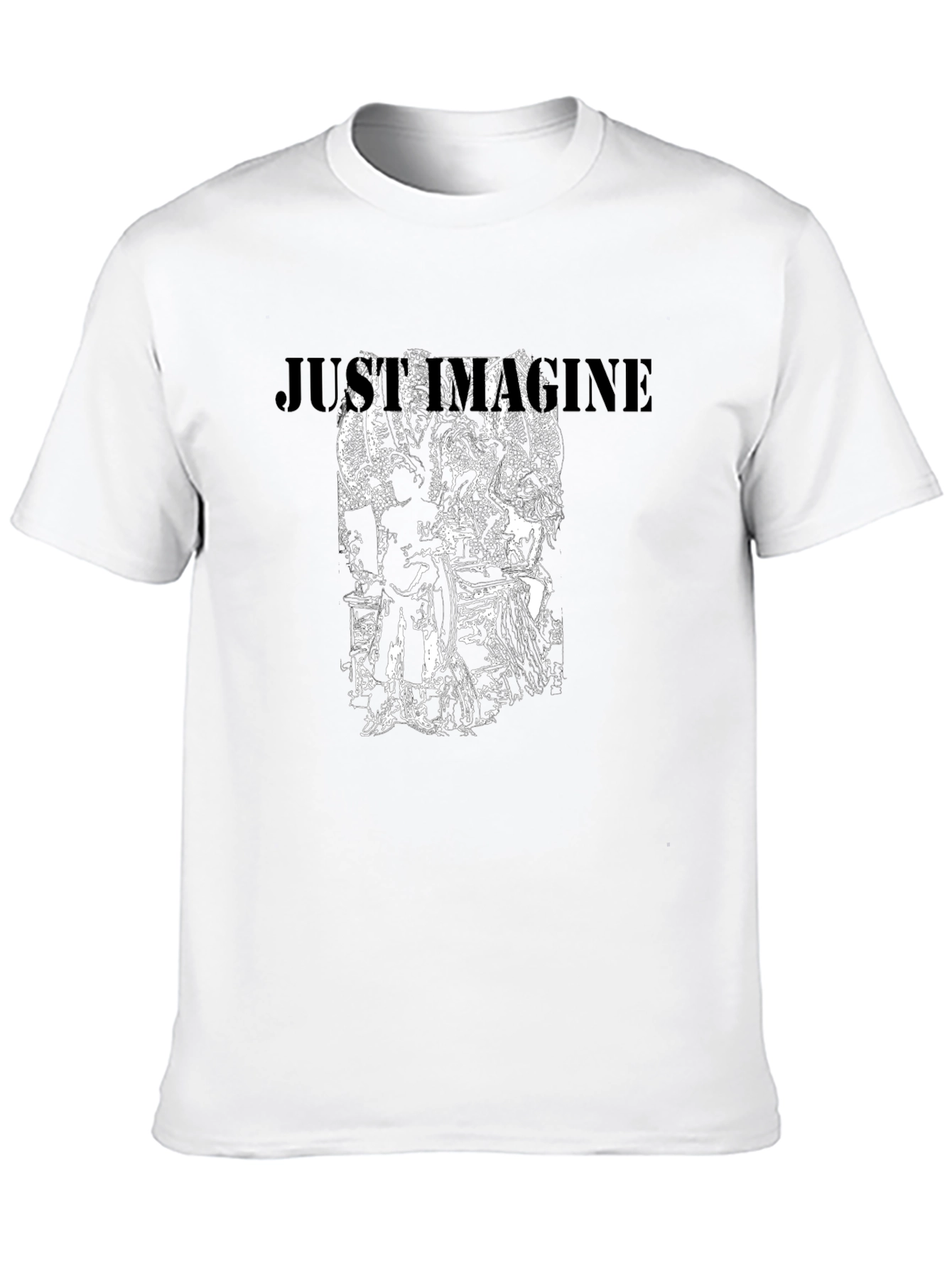 Just Imagine Graphic Print Black T-Shirt