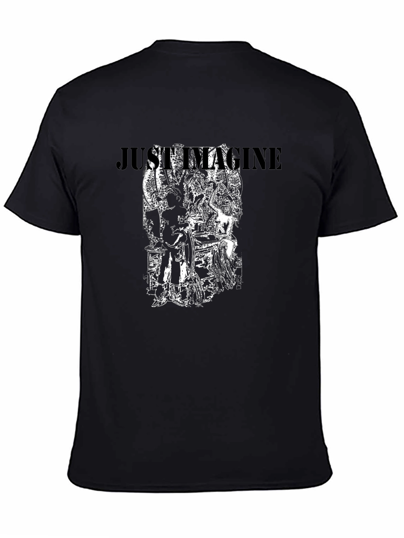 Just Imagine Graphic Print Black T-Shirt