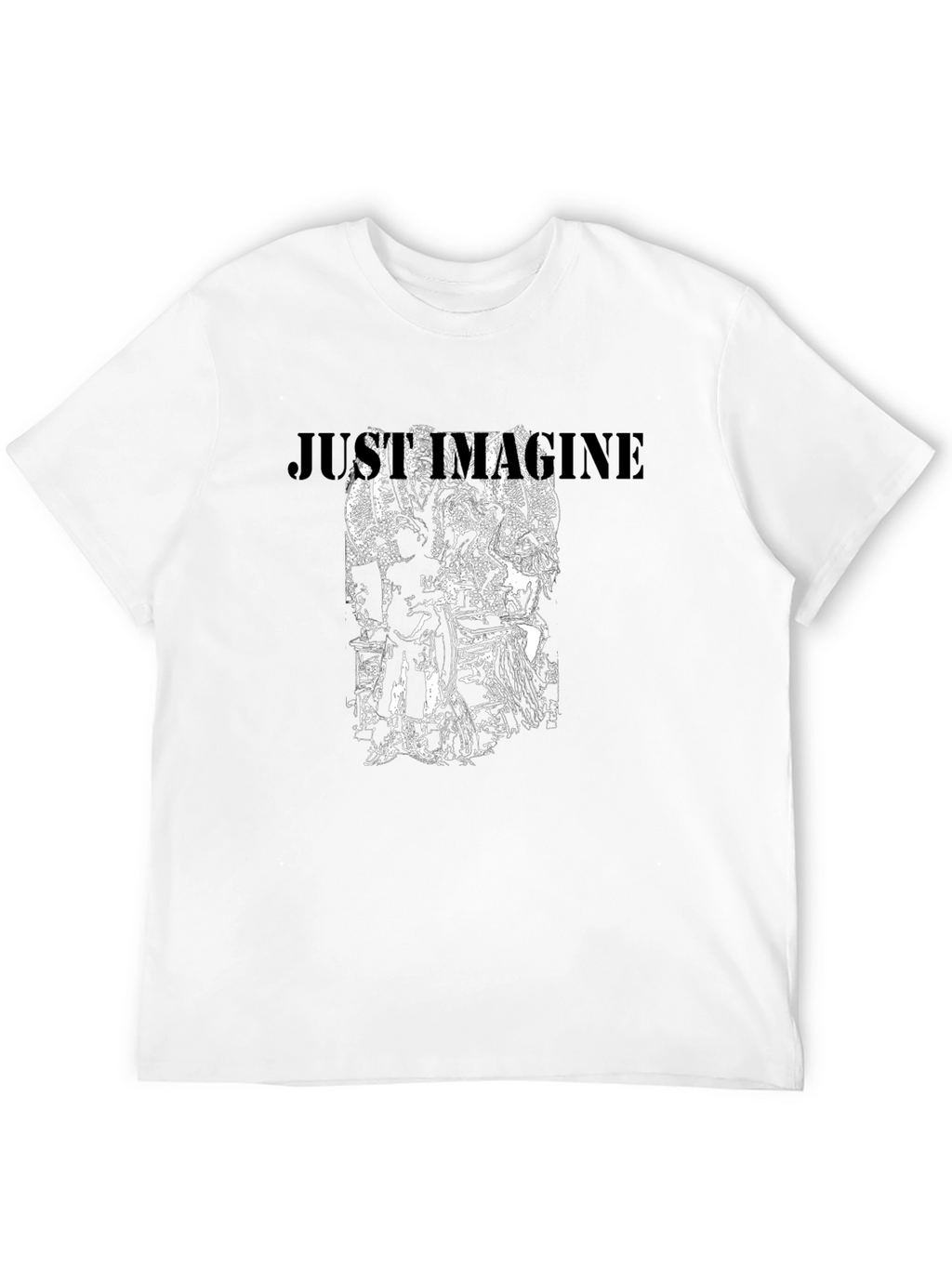 Just Imagine Graphic Print Black T-Shirt