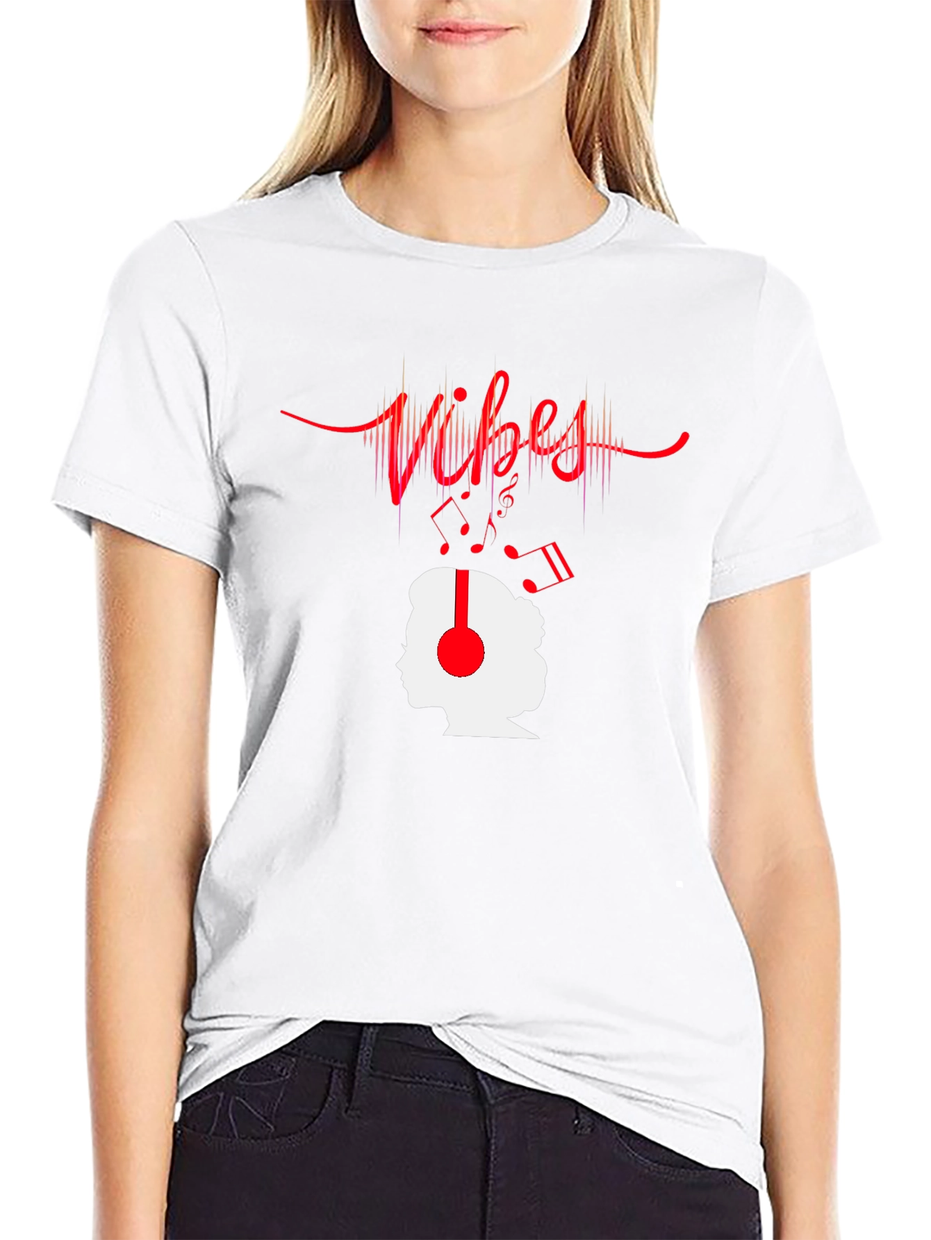 Vibes Music Graphic T-Shirt - Trendy Casual Tee