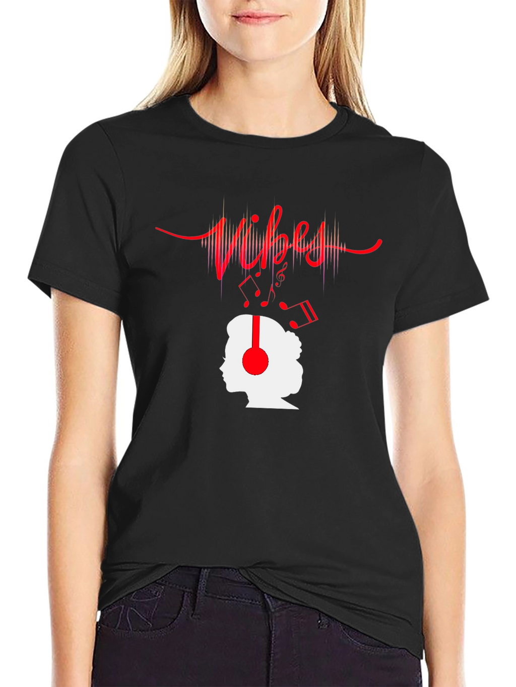 Vibes Music Graphic T-Shirt - Trendy Casual Tee