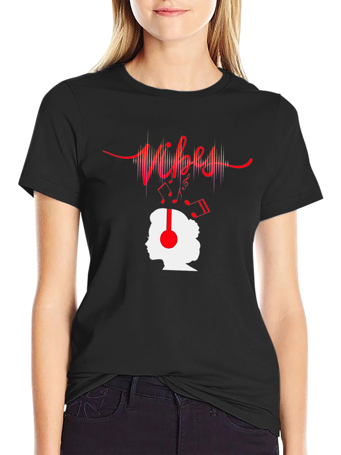 Vibes Music Graphic T-Shirt - Trendy Casual Tee