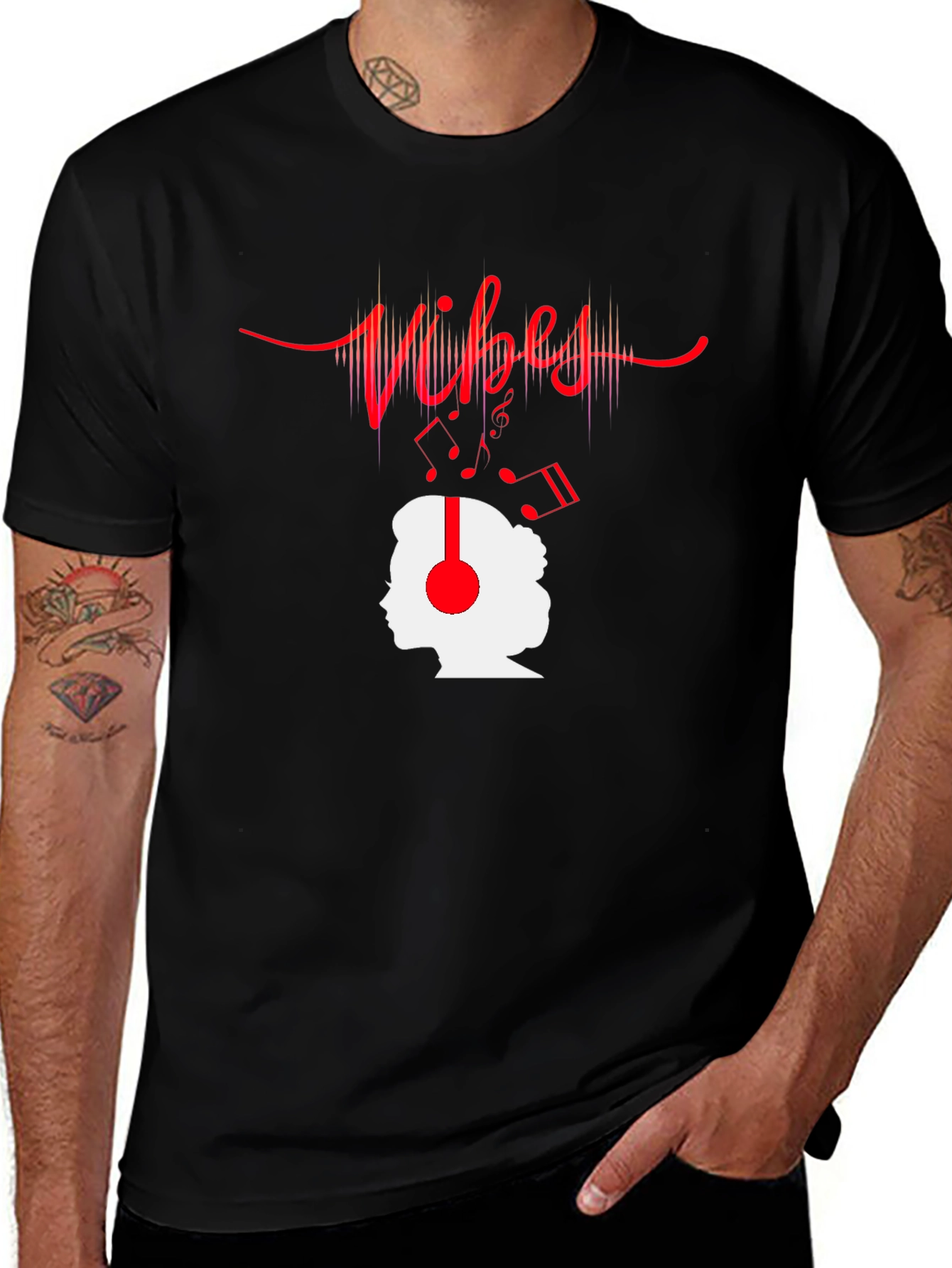 Vibes Music Graphic T-Shirt - Trendy Casual Tee