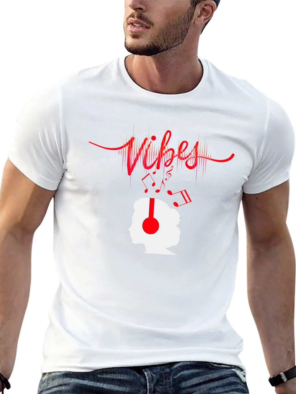 Vibes Music Graphic T-Shirt - Trendy Casual Tee