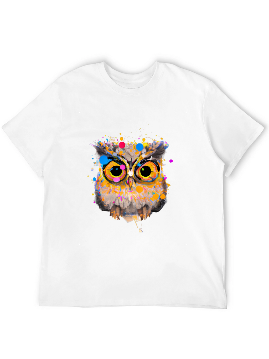 Owl Art Graphic Black T-Shirt
