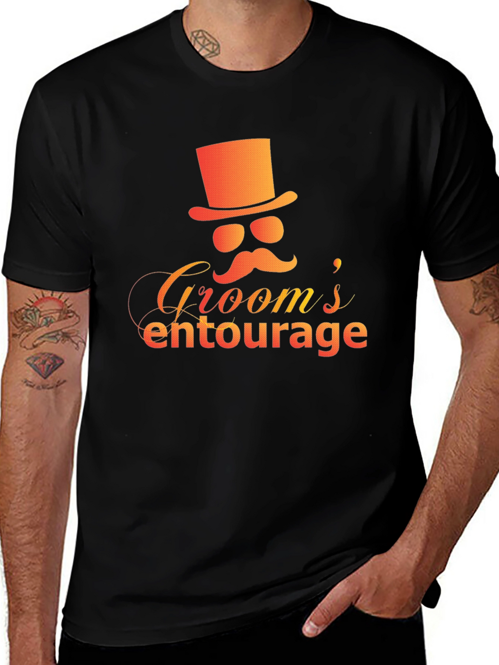 Grooms Entourage Black Graphic Tee