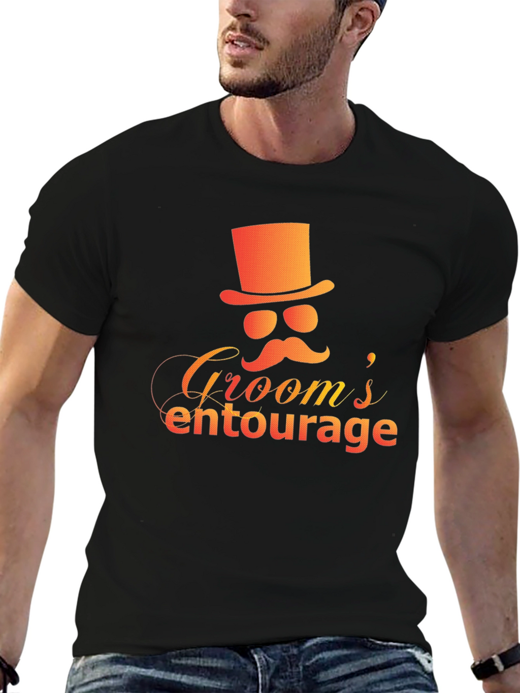 Grooms Entourage Black Graphic Tee