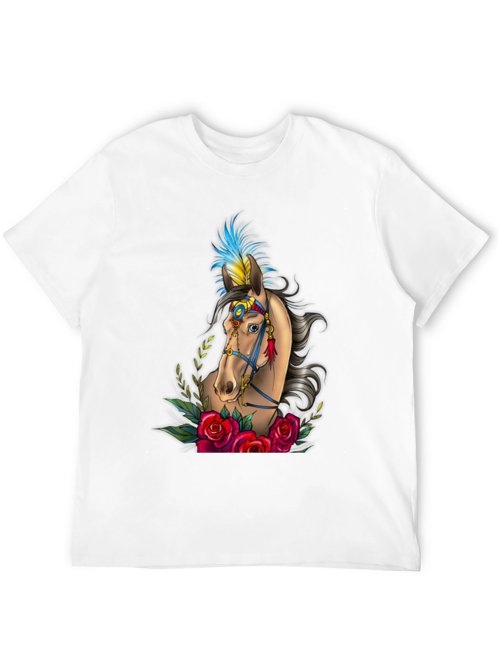 Horse & Roses Graphic Tee - Black T-Shirt