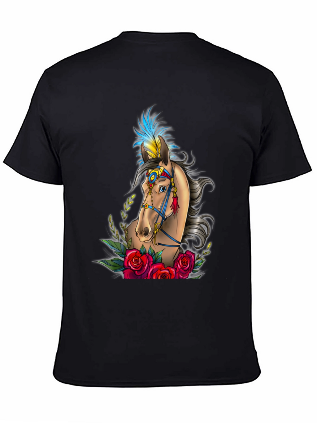 Horse & Roses Graphic Tee - Black T-Shirt