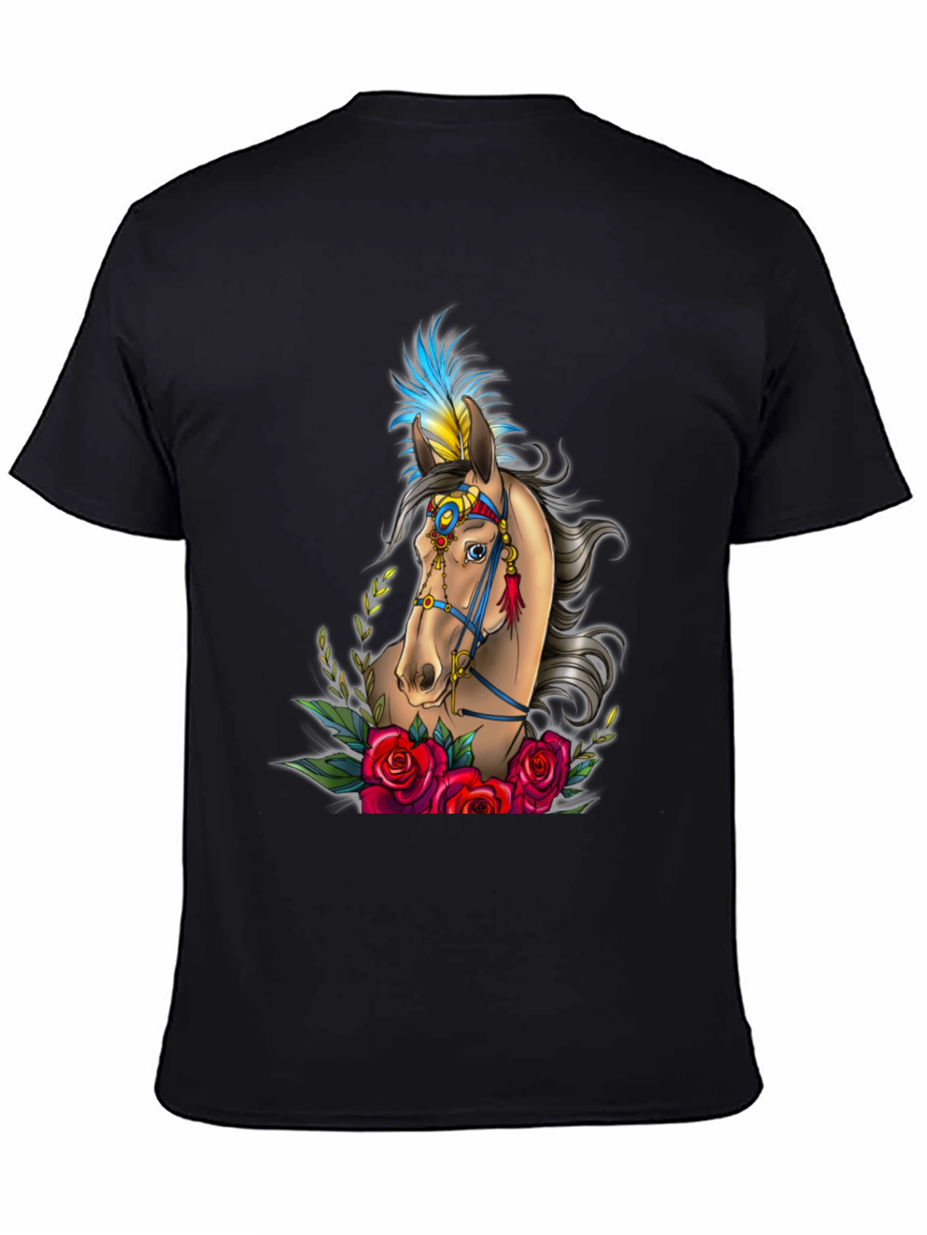 Horse & Roses Graphic Tee - Black T-Shirt