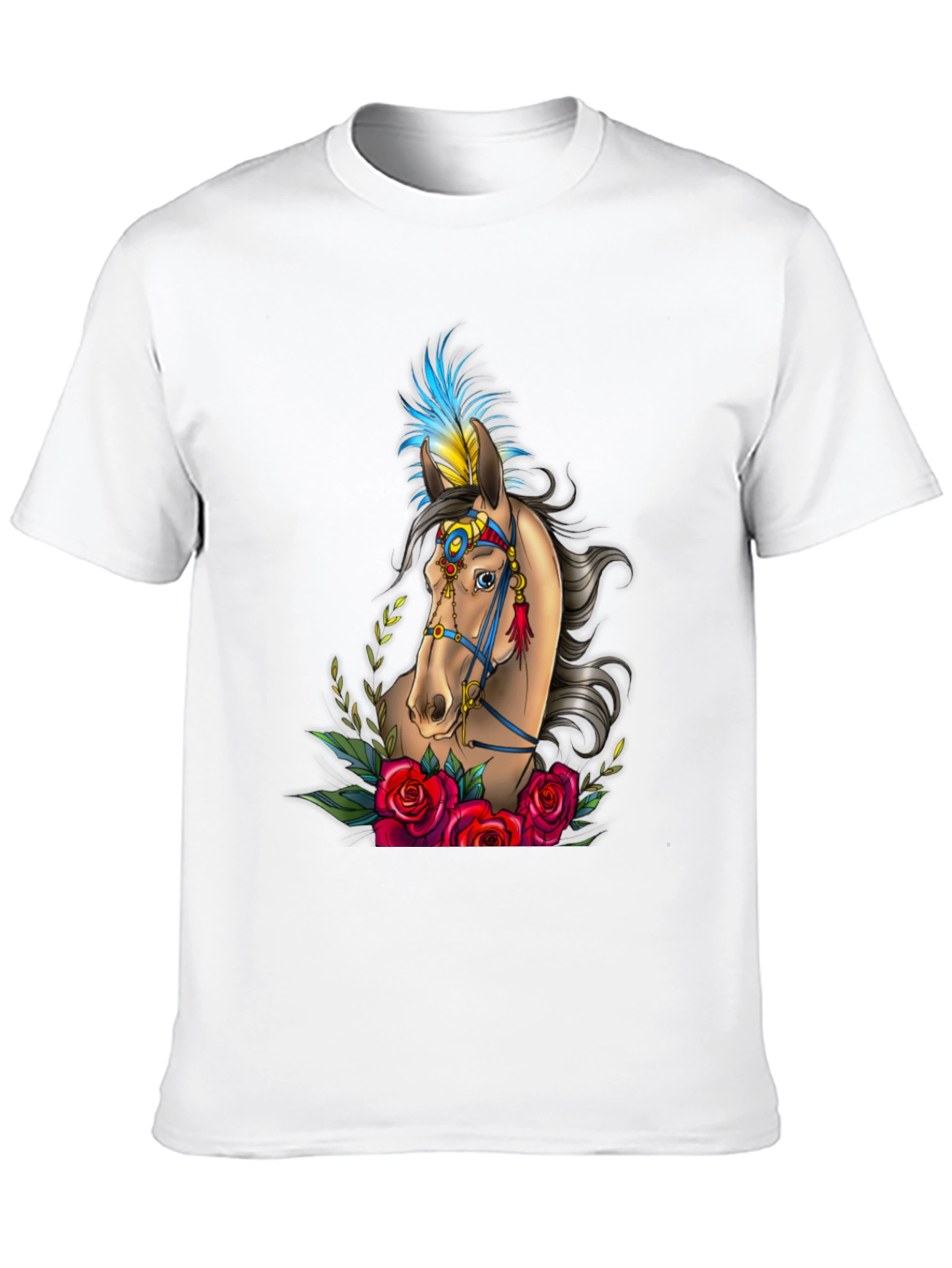 Horse & Roses Graphic Tee - Black T-Shirt