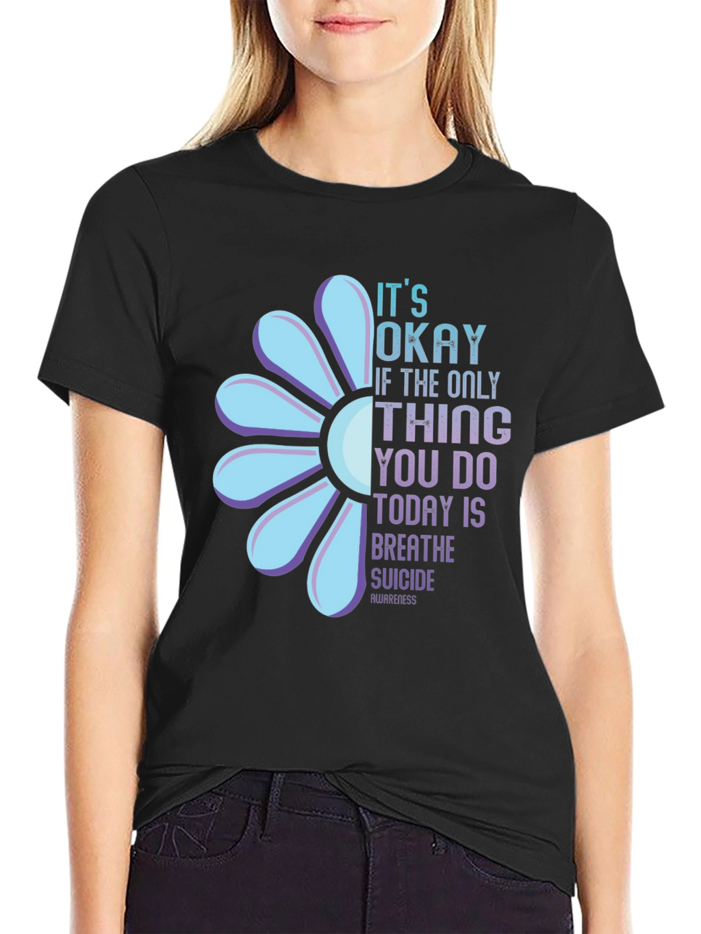 Suicide Awareness Graphic Tee - Its Okay to Breathe
