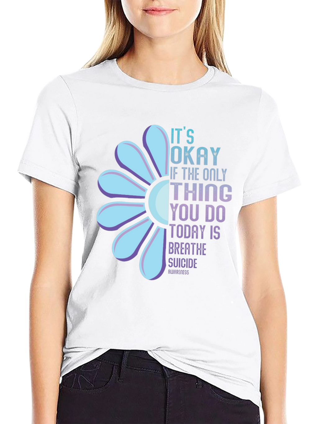 Suicide Awareness Graphic Tee - Its Okay to Breathe