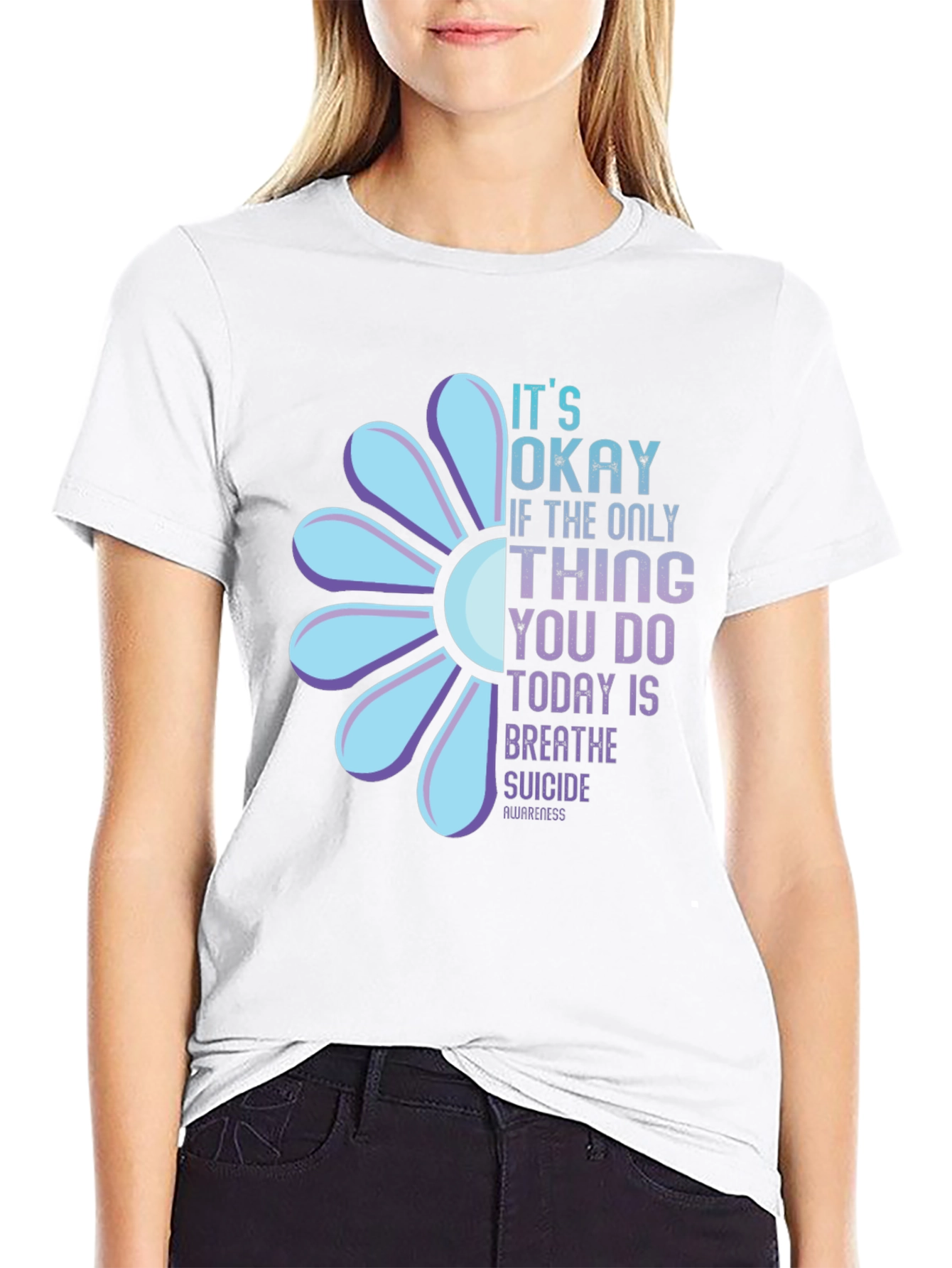 Suicide Awareness Graphic Tee - Its Okay to Breathe